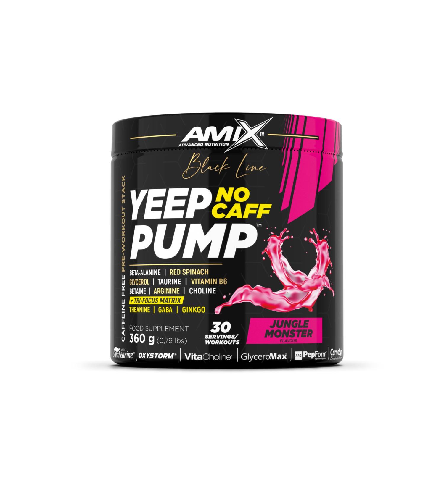 Amix Black Line Pre Workout Caffeine Free Yeep Pump 360 Gr Jungle Monster Flavor - Buy Online on GoSupps.com