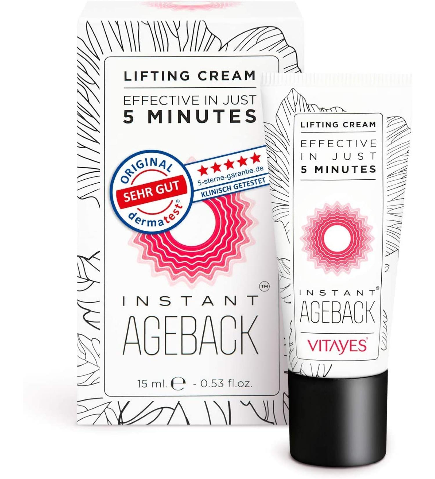 VITAYES Instant Ageback Face Lifting Cream - Anti-Wrinkle & Firming Skin Care with Argireline - 15ml - Buy Online on GoSupps.com
