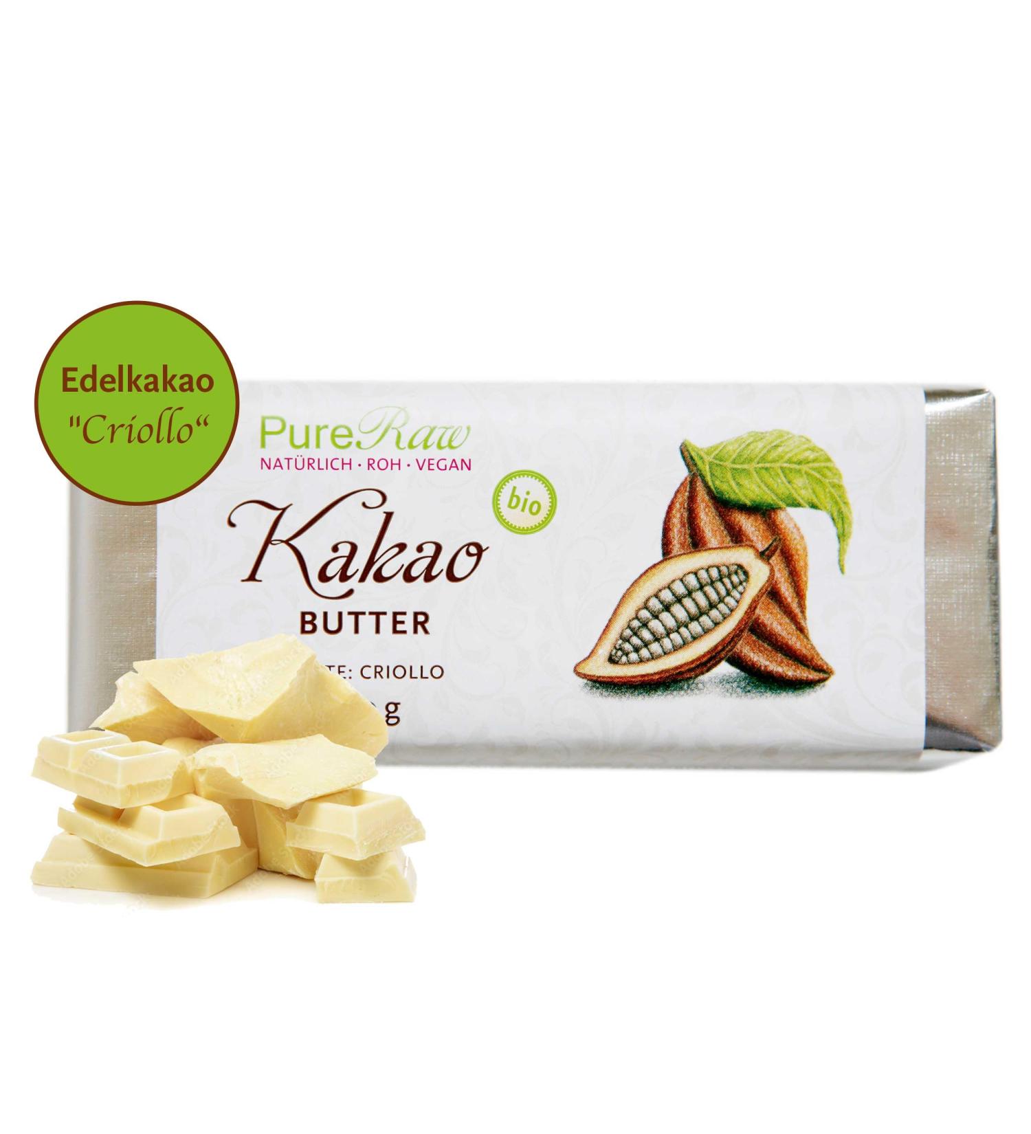 Organic Cocoa Butter for Chocolate & Cosmetics - Pureeraw 250g Vegan White Chocolate Sugar-Free Premium Quality - Buy Online on GoSupps.com