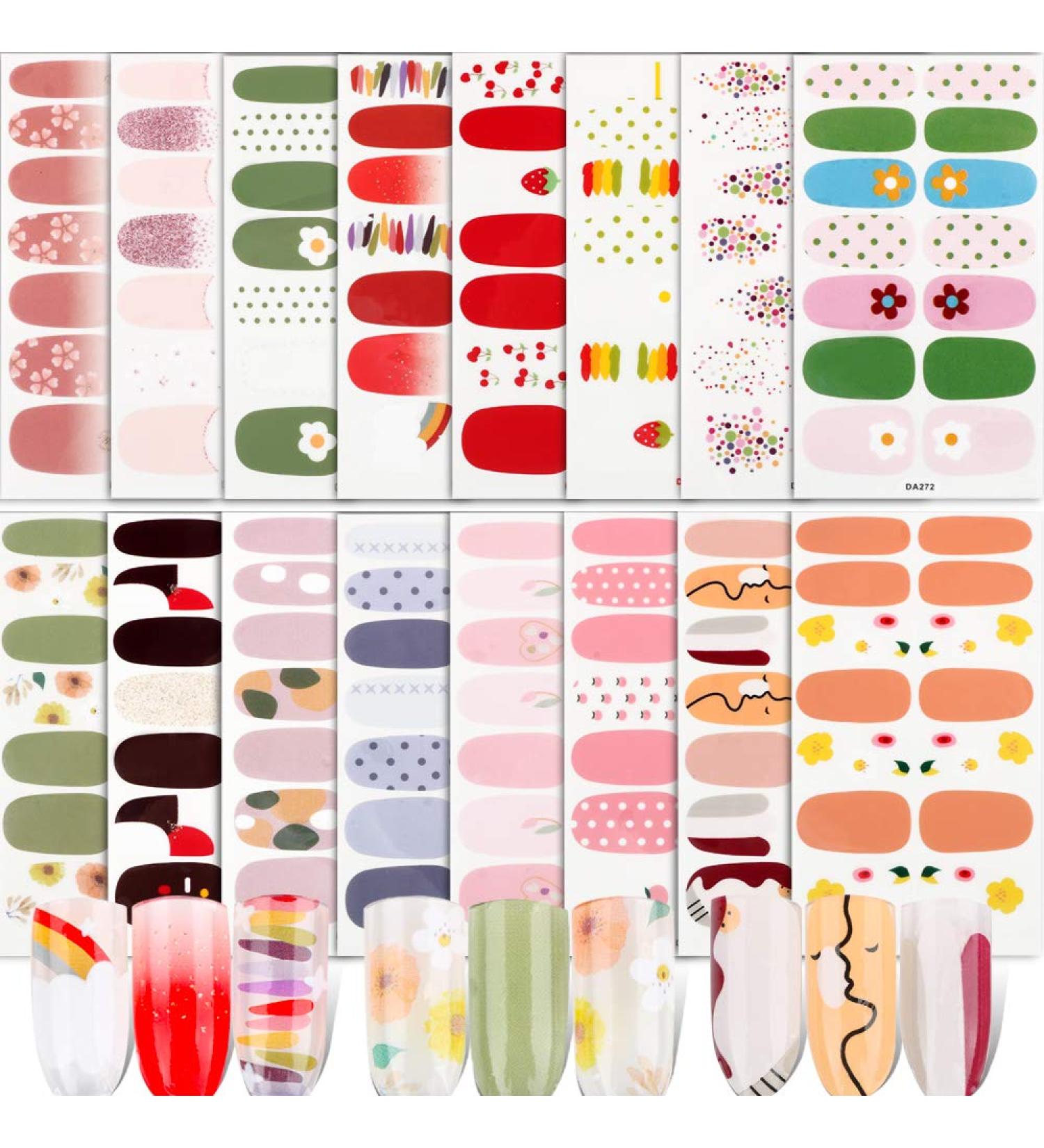 16 Sheets Floral Nail Polish Stickers | Adhesive Nail Decals for Women & Girls - Buy Online on GoSupps.com