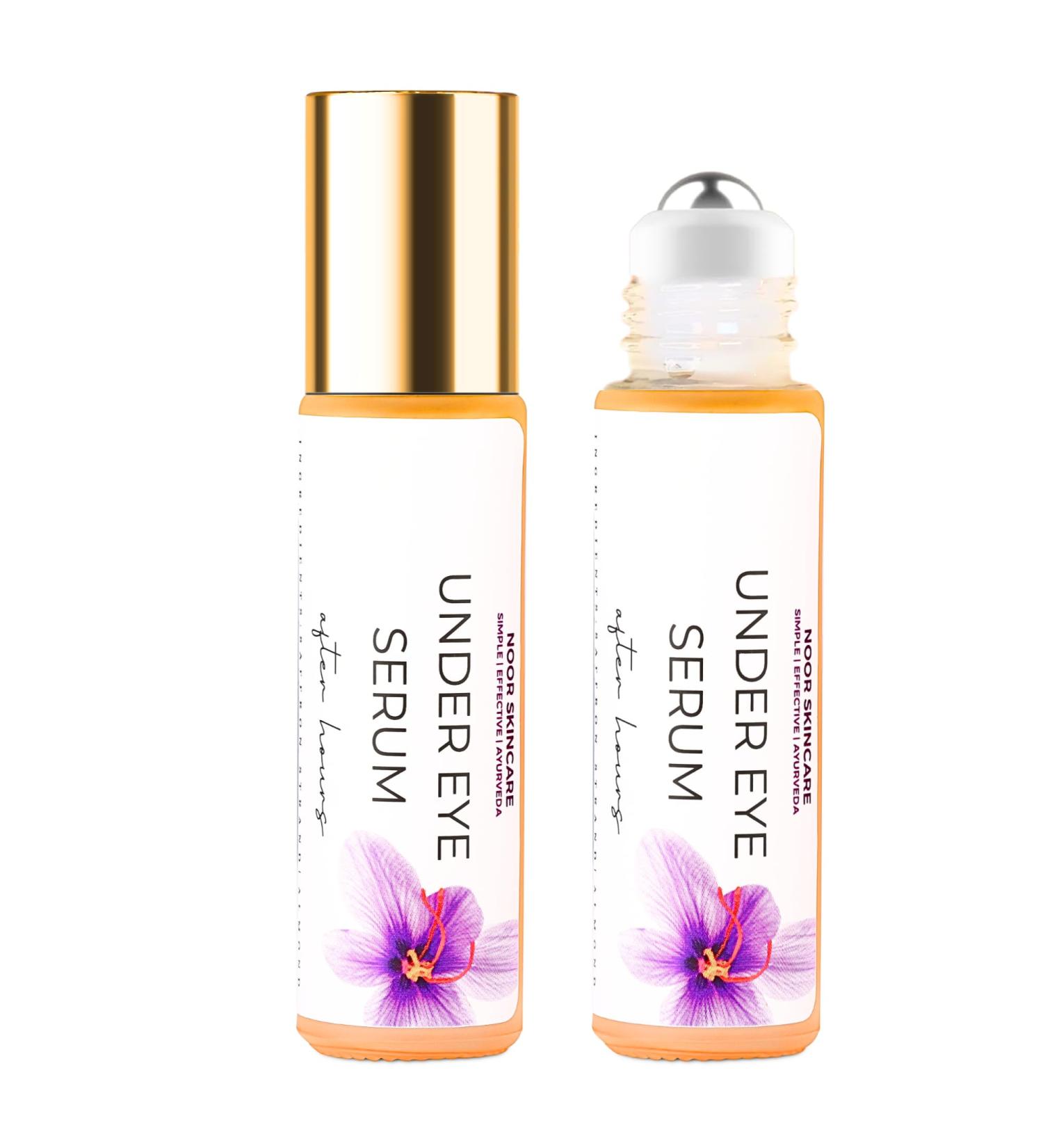 Noor Skincare Under Eye Serum - Organic Dark Circle Remover & Anti-Wrinkle Roll-On for Puffiness & Fine Lines - Unisex Solution - Buy Online on GoSupps.com