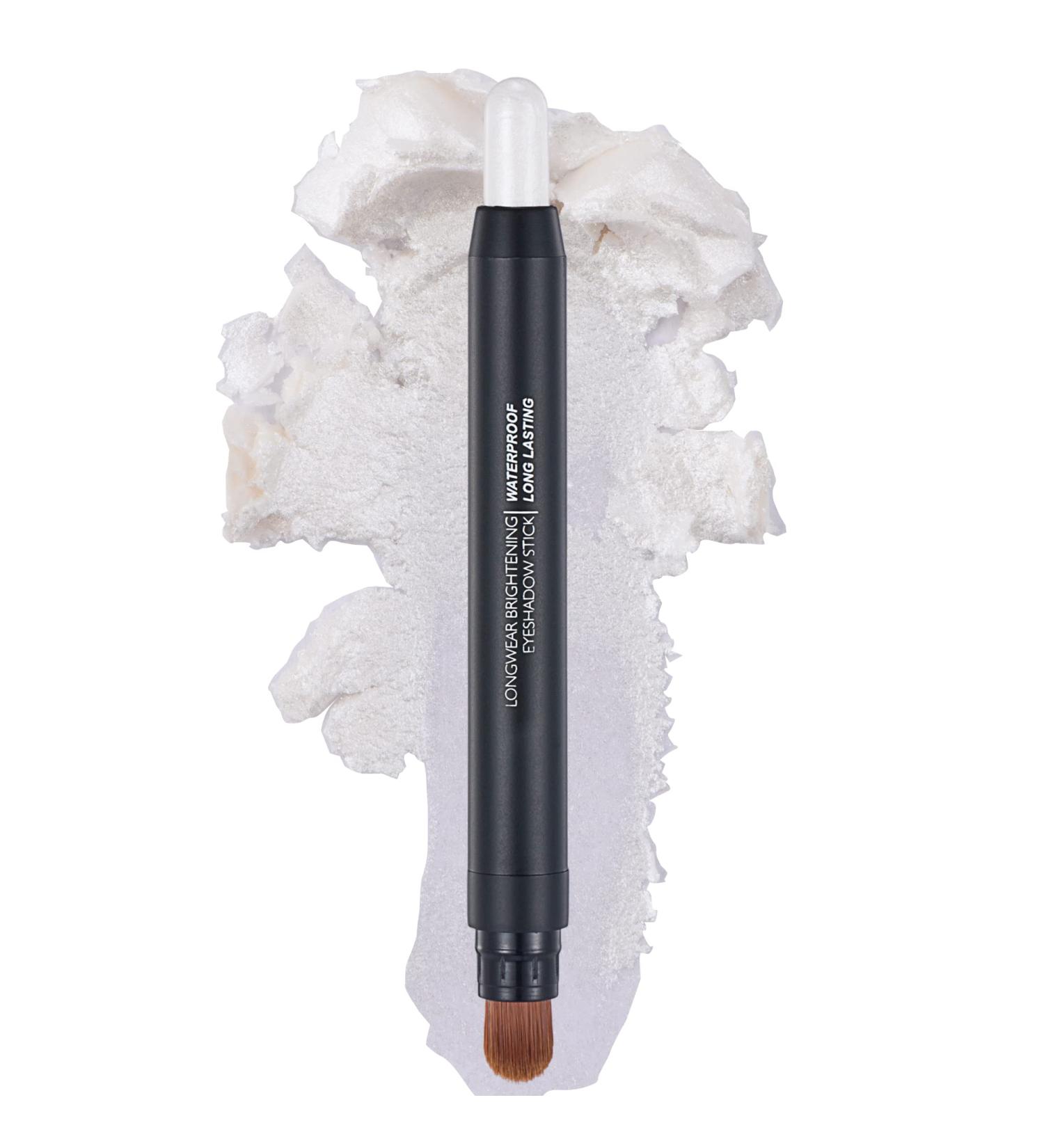 Eyeshadow Makeup Stick - No Crease Glitter Shimmer Pearl White Cream Eye Shadow Stick with Soft Brush Rotatable Eye Brightener Pencil Crayon Long Lasting Waterproof for Metallic Eye Makeup-#01 01# - Buy Online on GoSupps.com