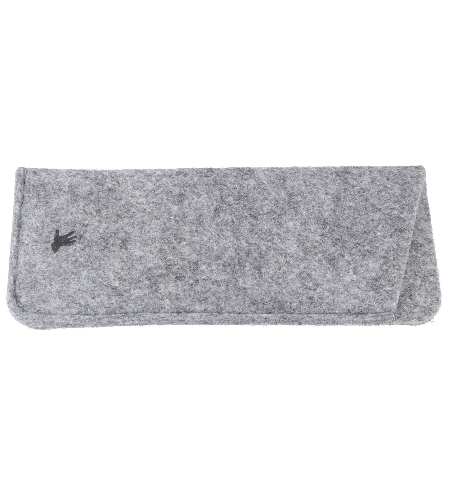 "BOBBY" glasses case with a soft felt fabric in grey