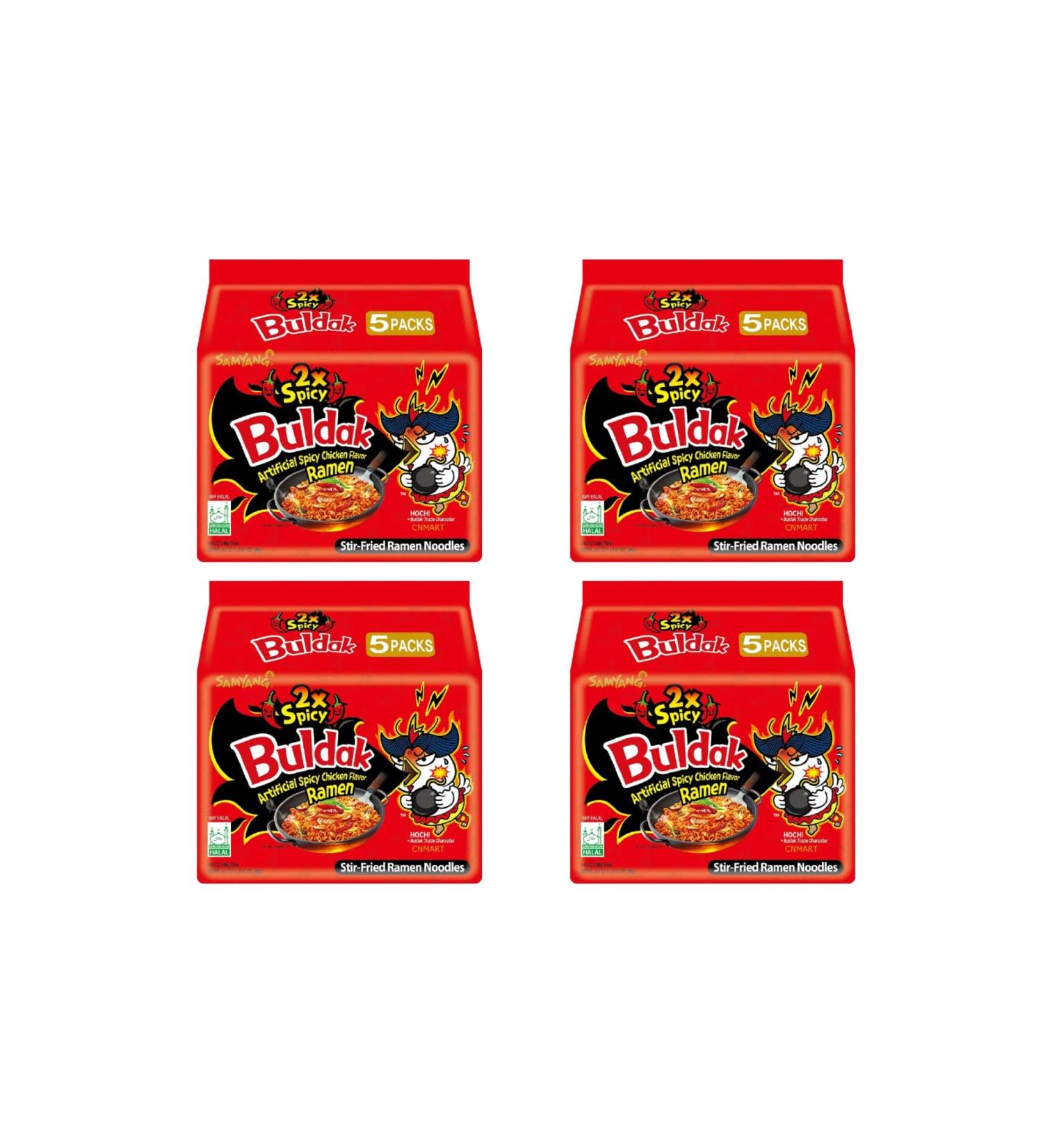 CNMART Samyang Double Spicy 2x Spicy Hot Chicken Flavour Ramen Noodles (Pack of 20) - Buy Online on GoSupps.com