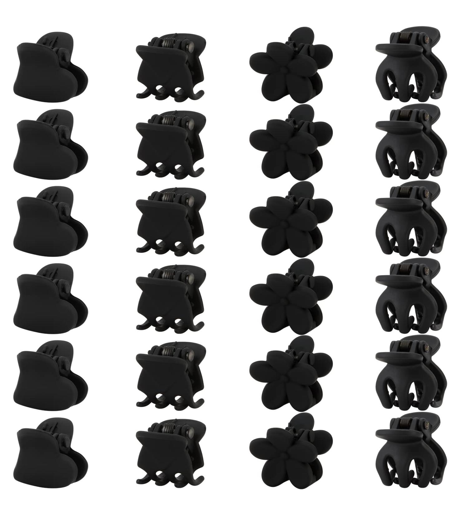Hapdoo 24pcs Black Mini Matte Hair Claw Clips - Non-slip Strong Hold Hair Accessories for Women and Girls - Buy Online on GoSupps.com