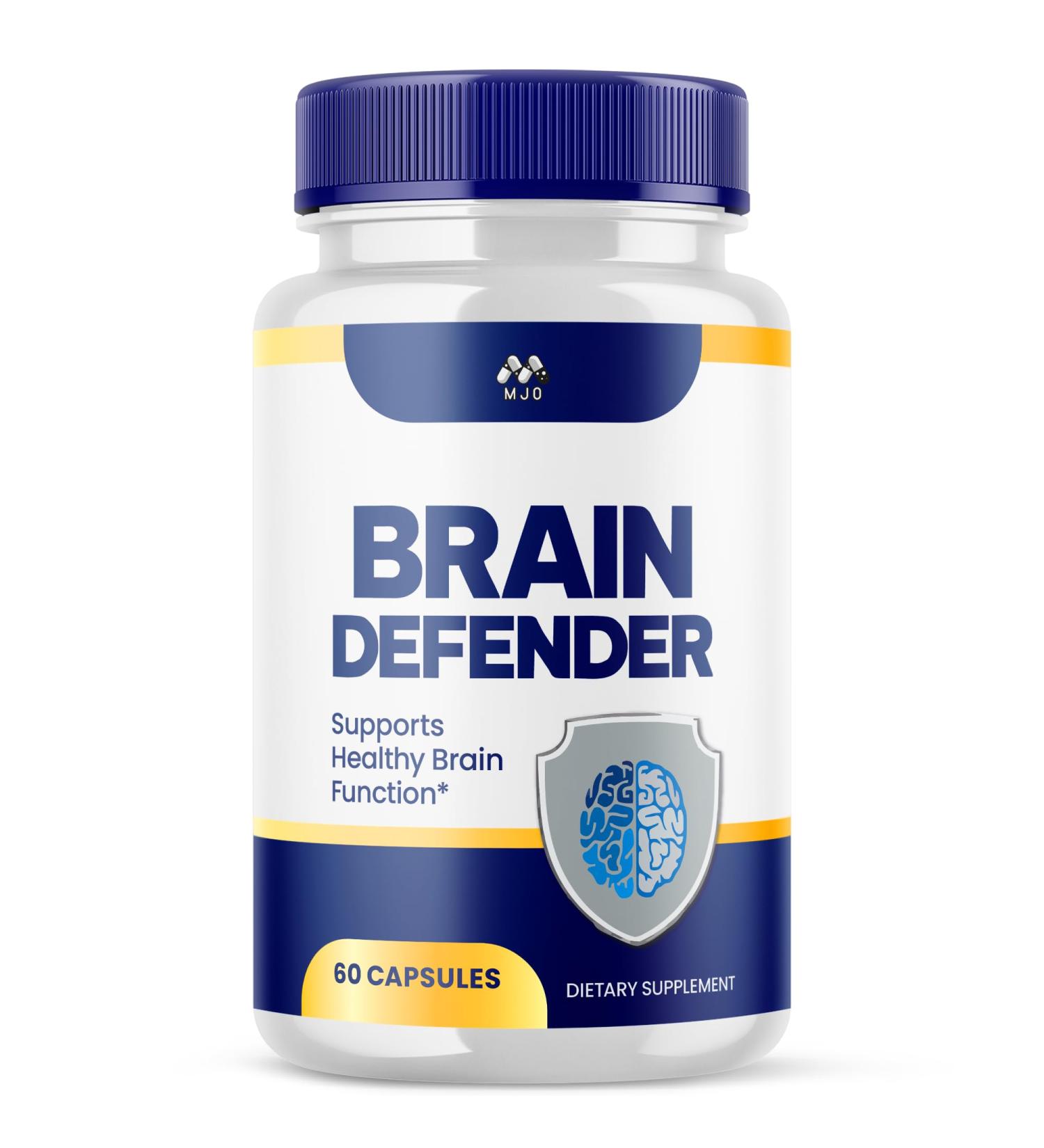 Brain Defender Capsules Official Brain Defender Supplement with All Natural Ingredients Braindefender Advanced Nootroptic Formula with Maximum Strength Vitamins for Health and Wellness (60 Capsules) - Buy Online on GoSupps.com