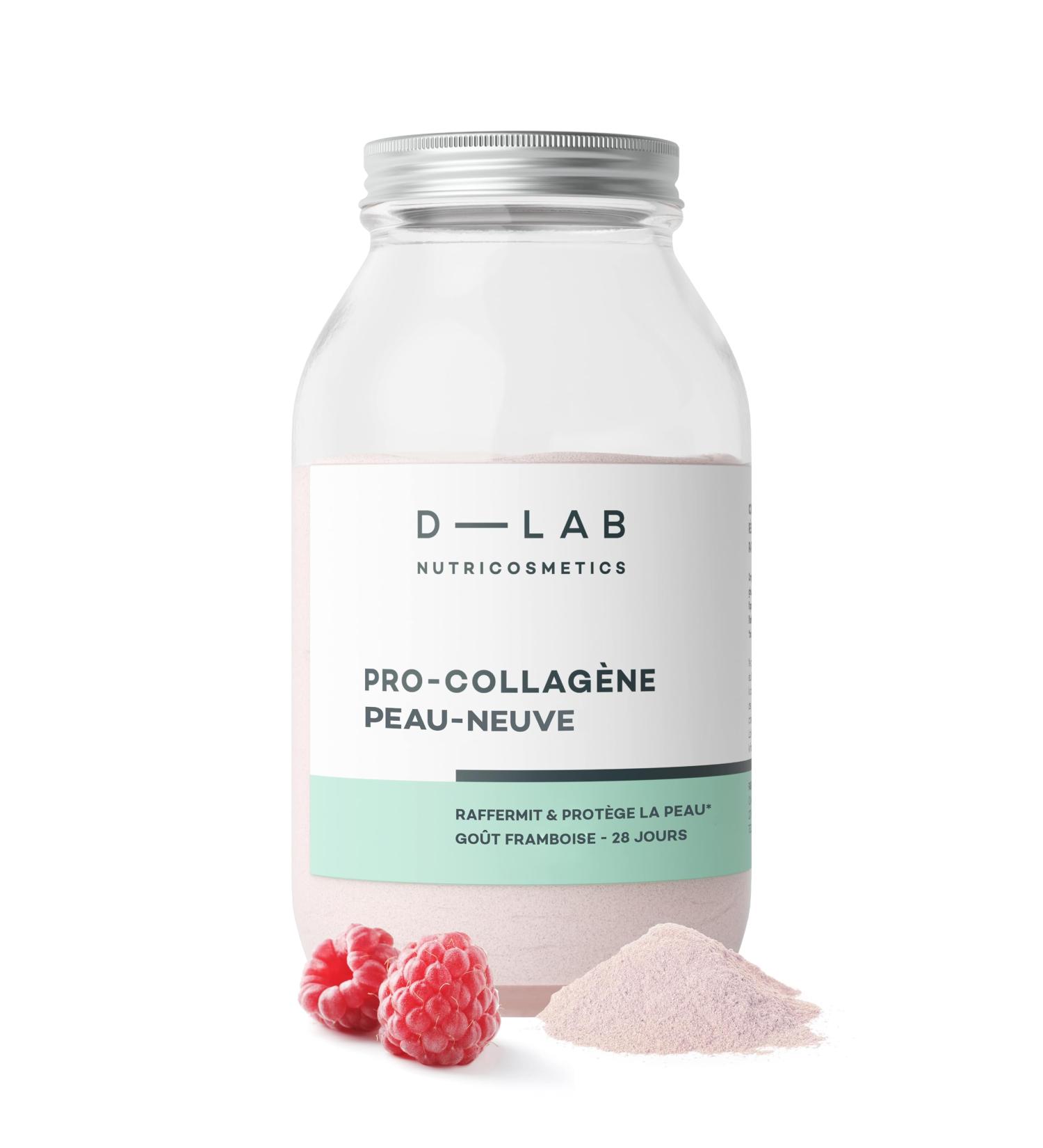 D-LAB Pro-Collagen New Skin | 1 Month Anti-Aging Food Supplement | Visibly Reduces Wrinkles Deeply Hydrates with a Natural Raspberry Flavored Formula - Buy Online on GoSupps.com