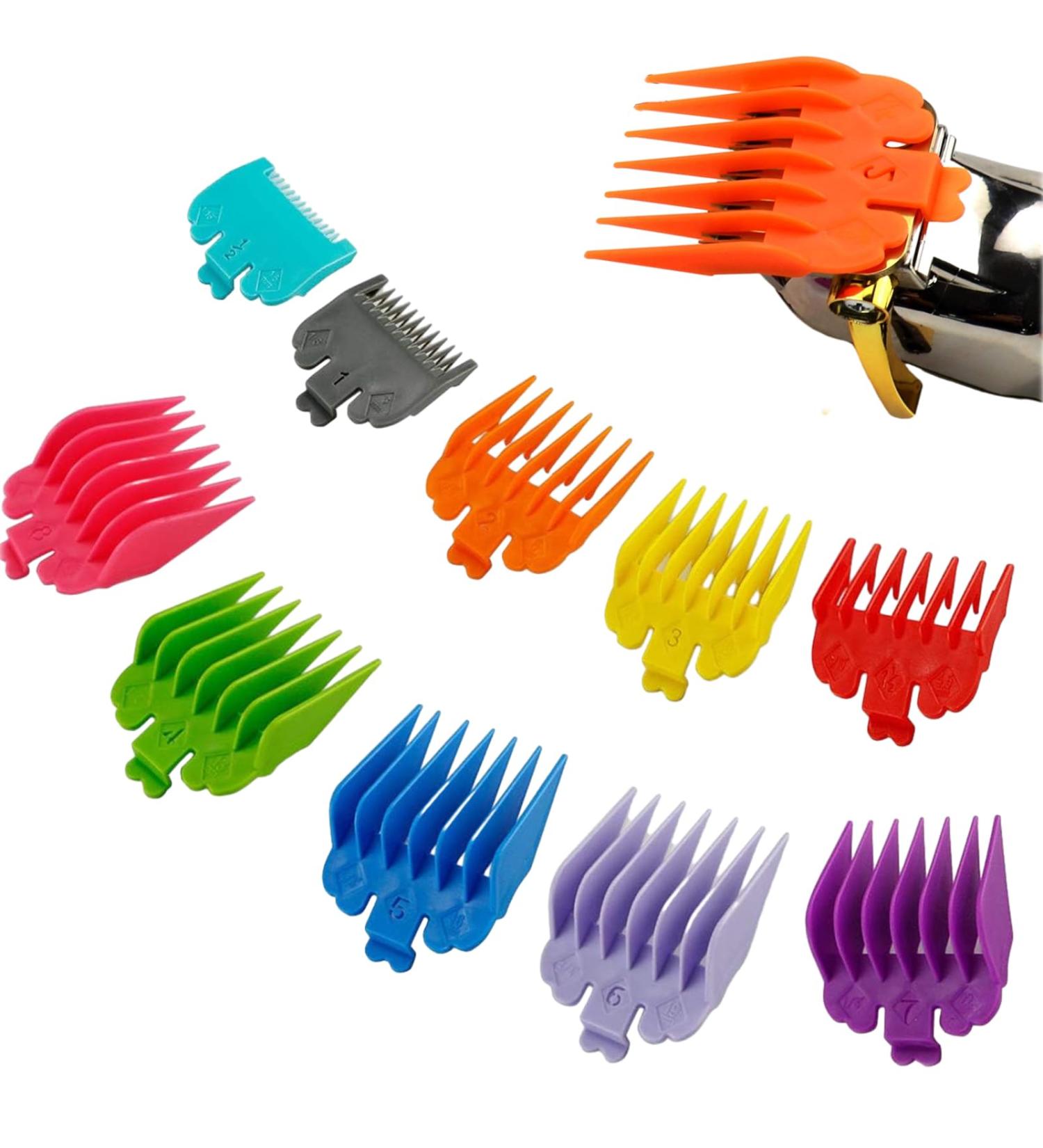 10pcs Wahl Professional Hair Clipper Guide Combs Replacement Guards - Assorted Colors - Buy Online on GoSupps.com