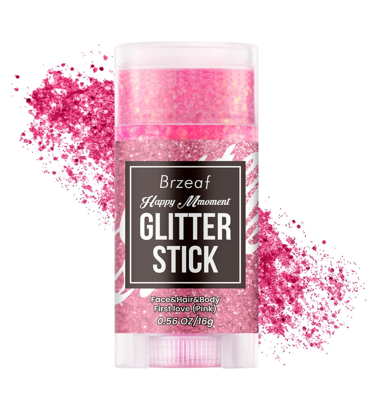 Brzeaf Waterproof Pink Glitter Stick - Long Lasting Shimmer for Face Body Hair & Eyes - Perfect for Concerts Raves & Festivals (Pack of 1 - Buy Online on GoSupps.com