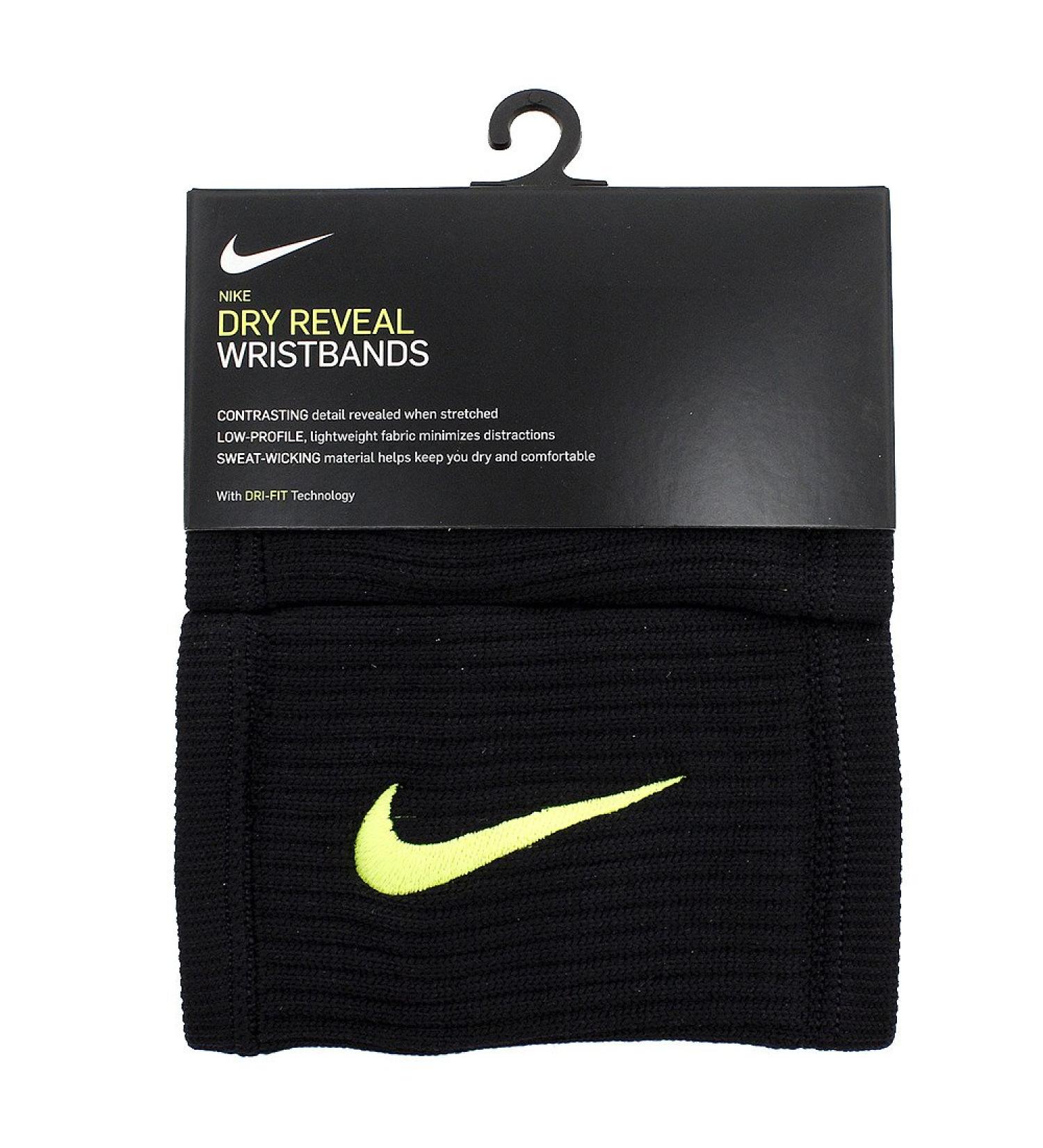 NIKE Adults' Dri-Fit Reveal DW Wristbands085 Black Volt Sweatbands, One Size