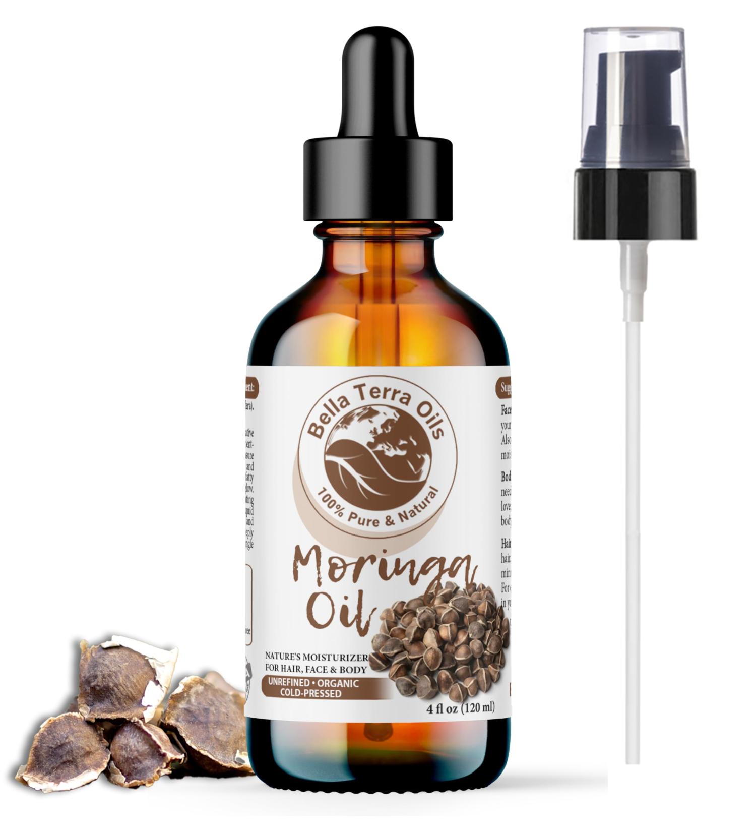 Buy Bella Terra Organic Moringa Oil 4oz - Pure Premium Vitamin A & C for Radiant Skin - Buy Online on GoSupps.com