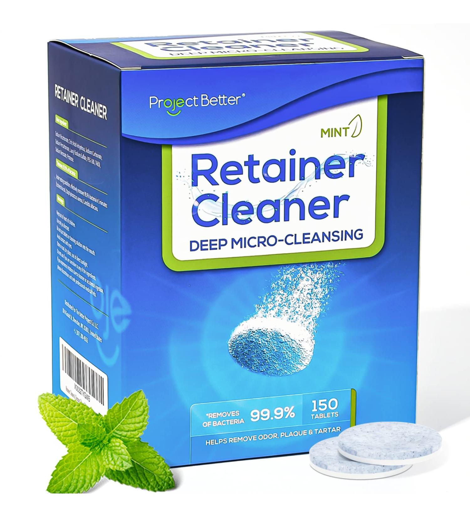 Dental Appliance Retainer Cleaner Tablets - Mint Flavor (150 Count) | Denture & Night Guard Cleaning Solution for Confident Smile - Buy Online on GoSupps.com
