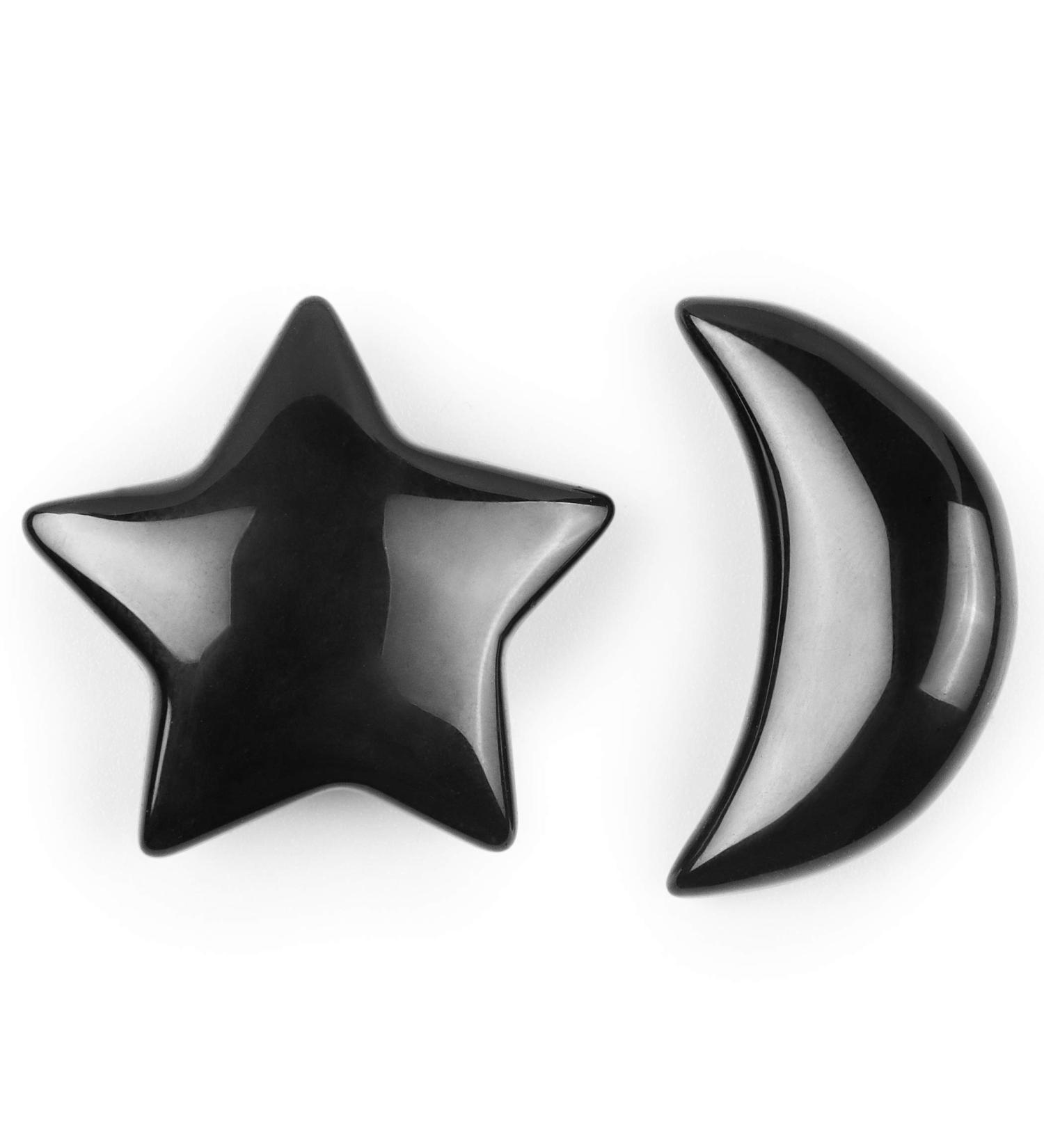 Artistone Black Obsidan Moon Star Shaped Worry Stones Healing Crystal Set Natural Gem Crystal and Healing Pocket Stone for Reiking Home Office Decor DIY Jewelry Making(Gift Box) Black Obsidian - Buy Online on GoSupps.com