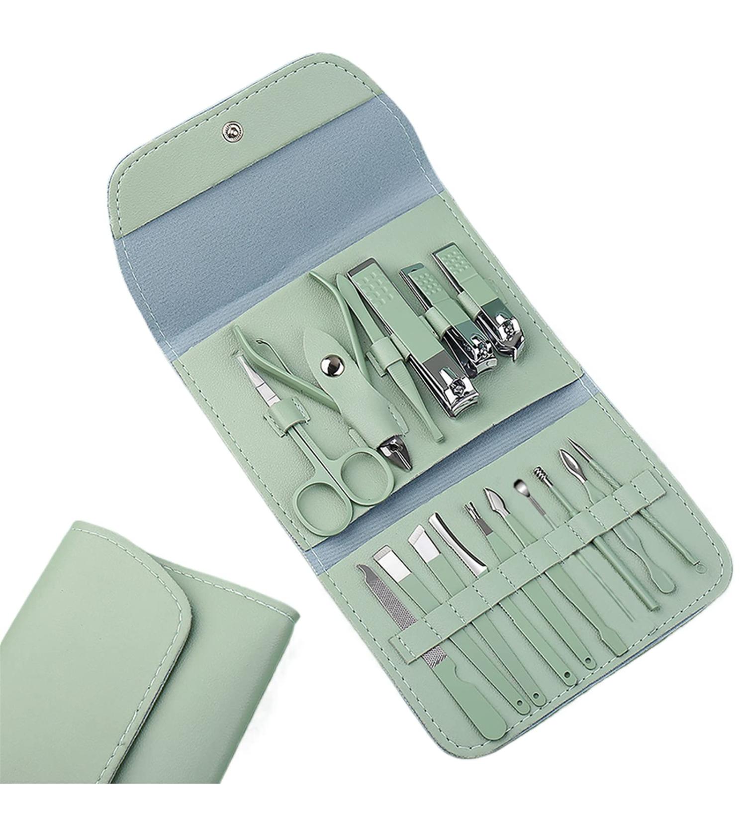 Siuke Portable Nail Clipper Set - Complete Pedicure & Manicure Tools Green - Eyebrow Trimmer Nail Files & Care Kit for Hands & Feet - Buy Online on GoSupps.com