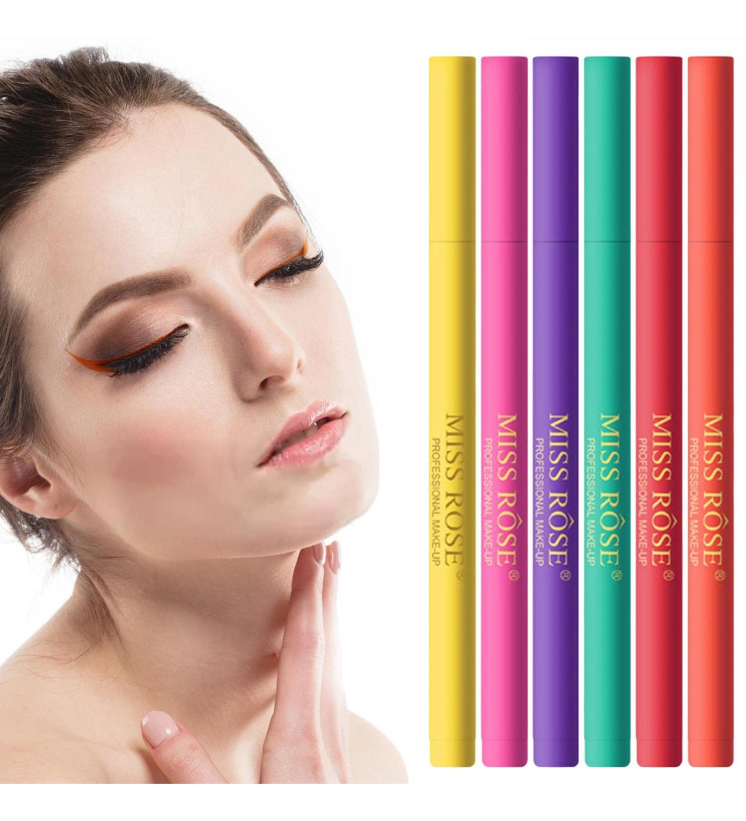 Waterproof Liquid Eyeliner Set - 6 Colors Long Lasting Waterline Eyeliner Set | Sweatproof Multi-Use Colored Eyeliner Pencil Waterproof Quick Dry Liner Easily to Create Any Look Frifer - Buy Online on GoSupps.com