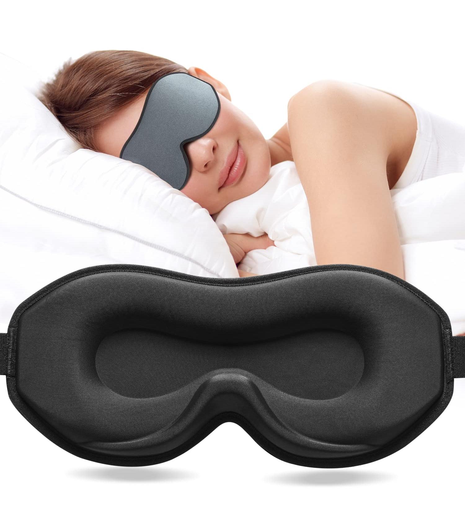 Umisleep 3D Eye Mask for Side Sleepers - Adjustable Light Blocking Breathable Sleep Mask for Travel & Yoga - Unisex Gray - Buy Online on GoSupps.com