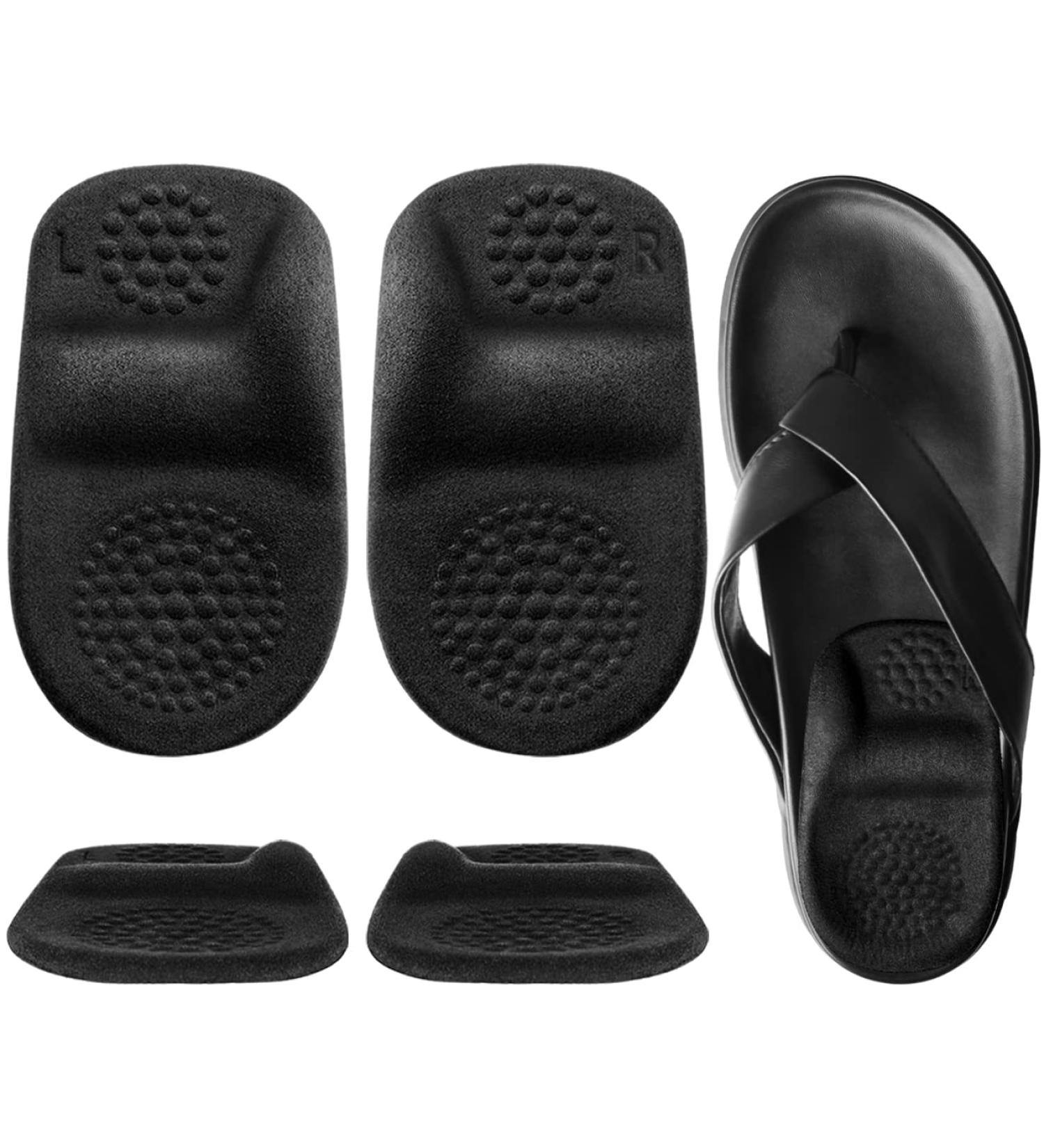 Gel Heel Pads Cushions for Achilles Tendinitis & Plantar Fasciitis - Arch Support Insoles for Flat Feet - Heel Pain Relief for Men & Women - Two Pairs (Large Black - Buy Online on GoSupps.com