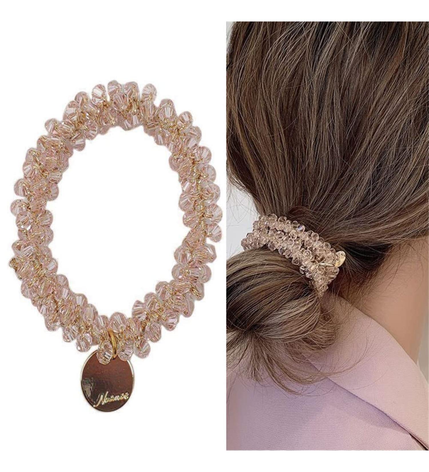 Crystal Hair Ties Hair band Ponytail Hair Ties Crystal Elastic Hair Scrunchies Head Rope Crystal Hair Ring Sweet Headdress Hair Ring Sweet for Girls Women Hair Accessories - Buy Online on GoSupps.com