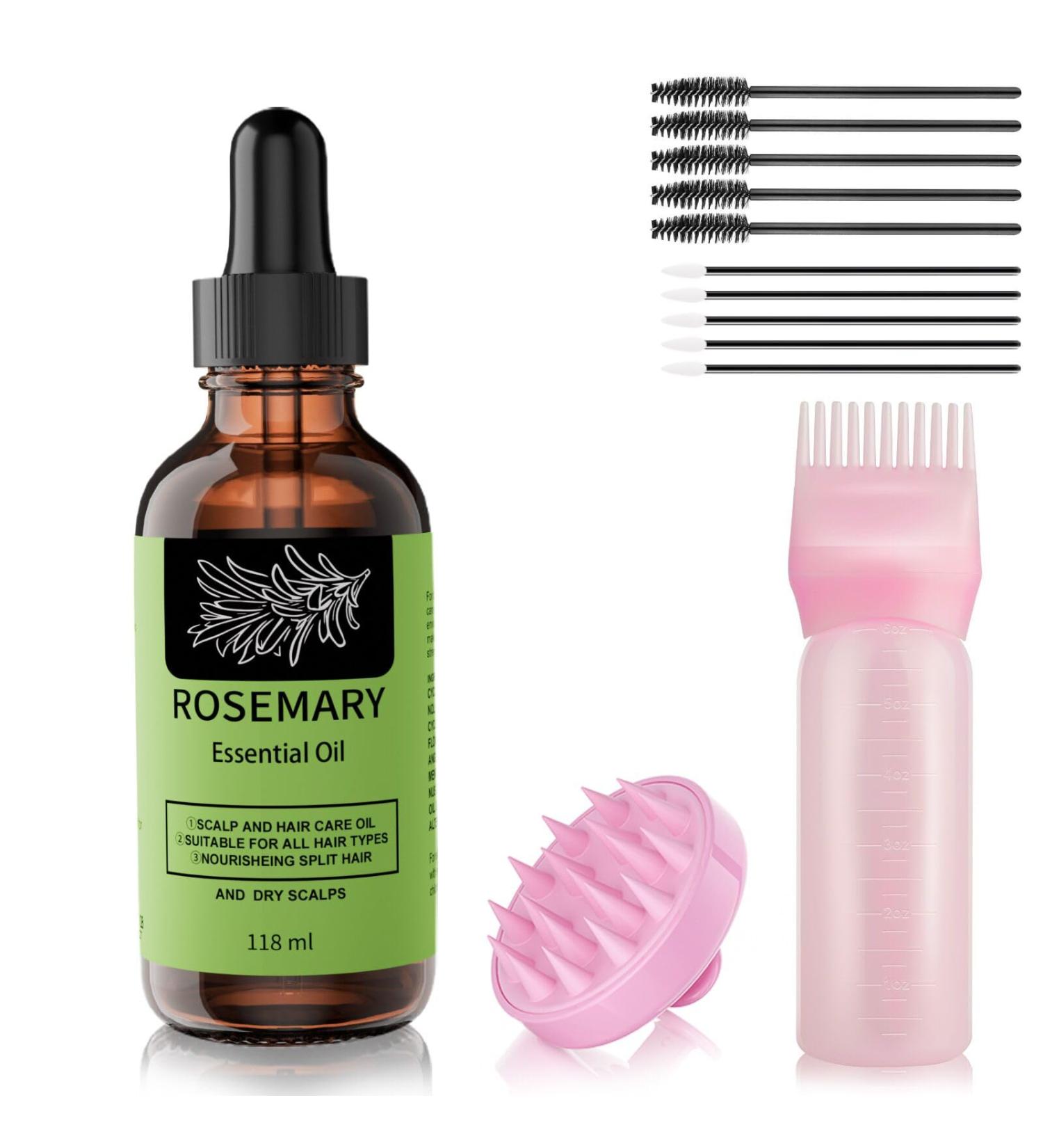 Rosemary Oil Hair & Silicone Scalp Massage Brush for Healthy Hair Growth 118ml - Buy Online on GoSupps.com