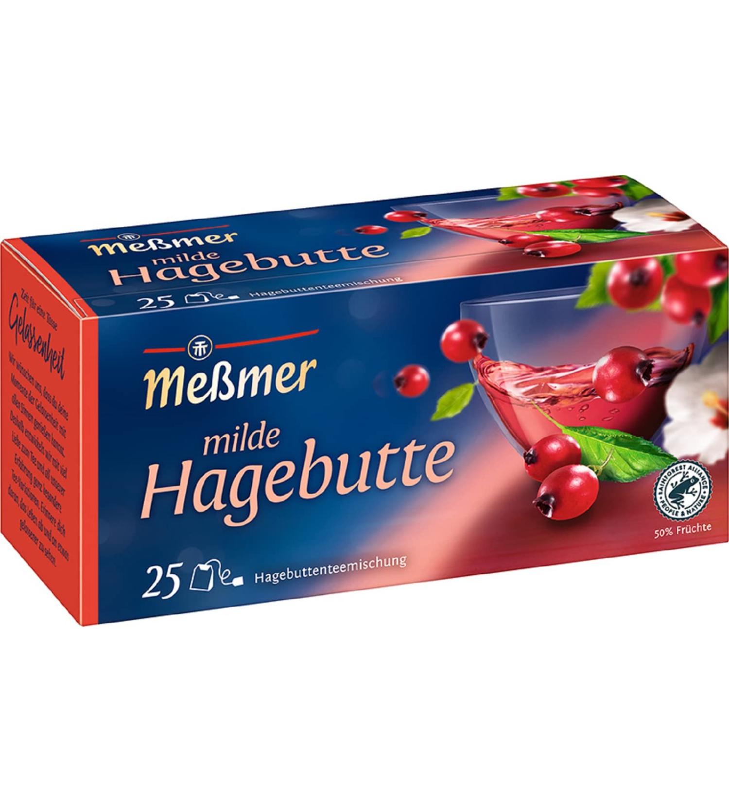 Me mer Mild Rosehip Tea - 25 Vegan Gluten-Free & Lactose-Free Bags | 75g International Shipping - Buy Online on GoSupps.com