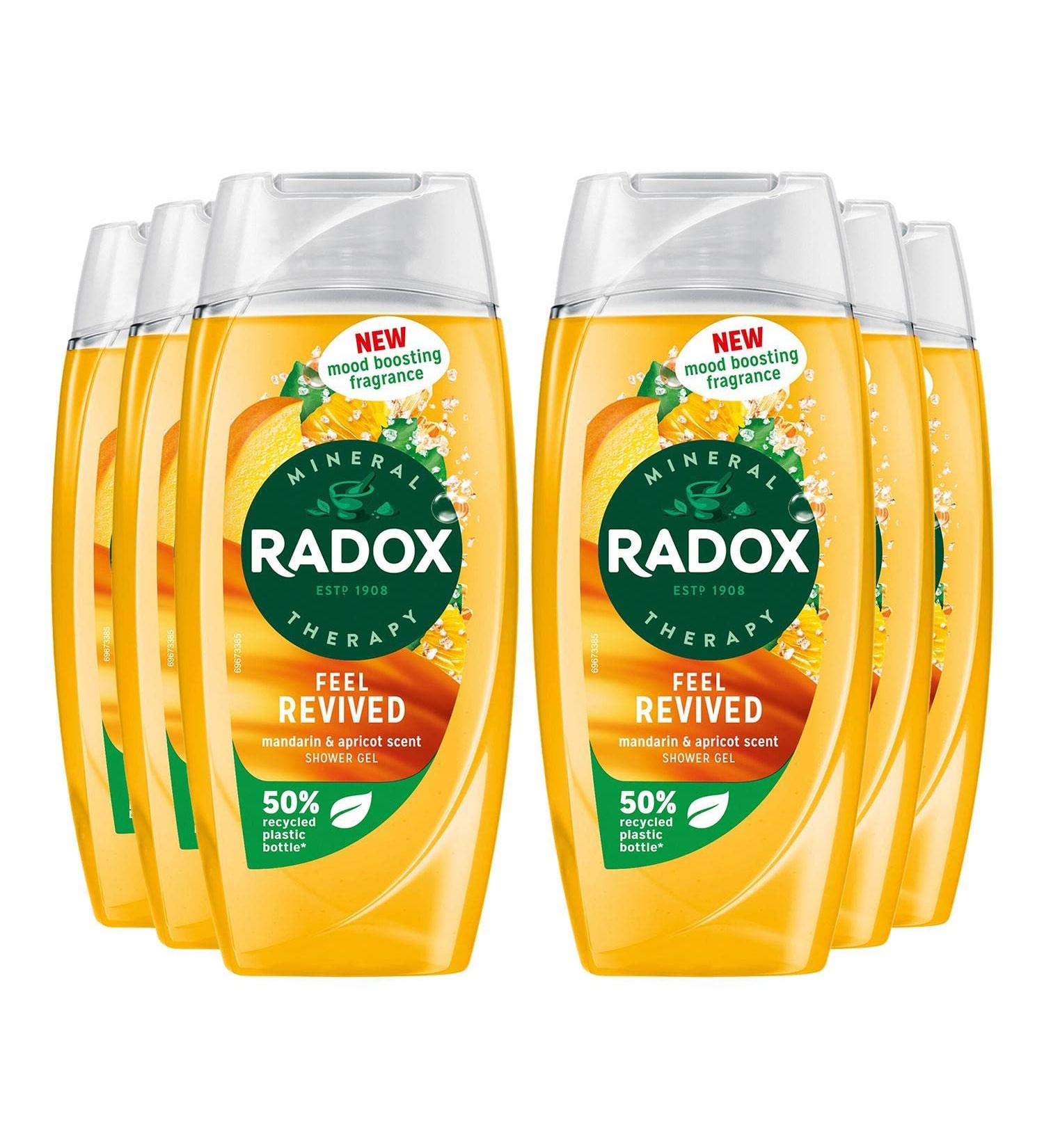  Radox Radox Mineral Therapy Feel Revived Shower Gel Mandarin and Apricot Scent - 225 ml (pack of 6) - Buy Online on GoSupps.com
