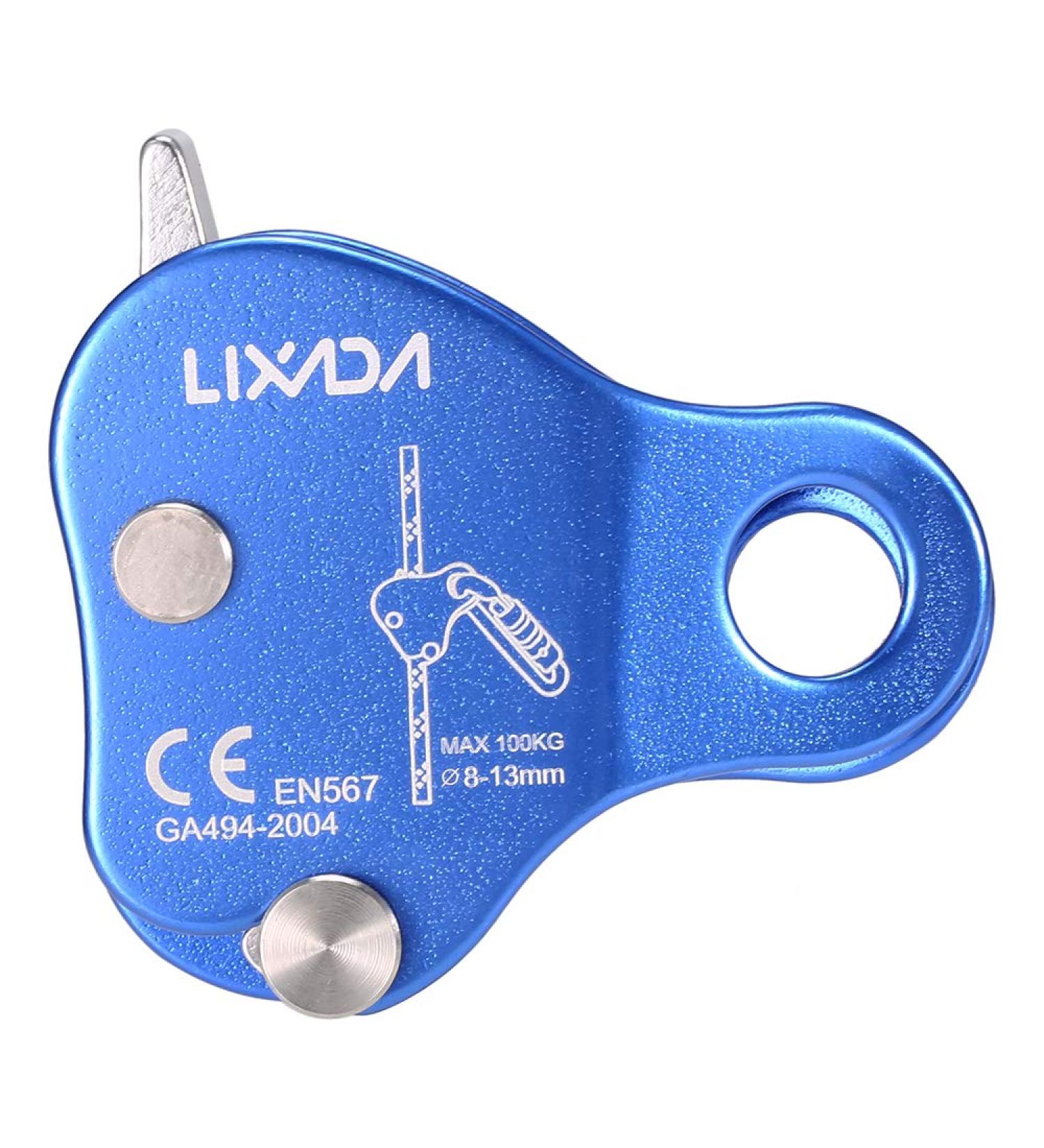 Lixada Rock Climbing Ascender Ultralight Fall Arrest Protection Belay Device Self-Locking 8-13MM Rope Grip Clamp for Outdoor Climbing and Rescue Blue - Buy Online on GoSupps.com