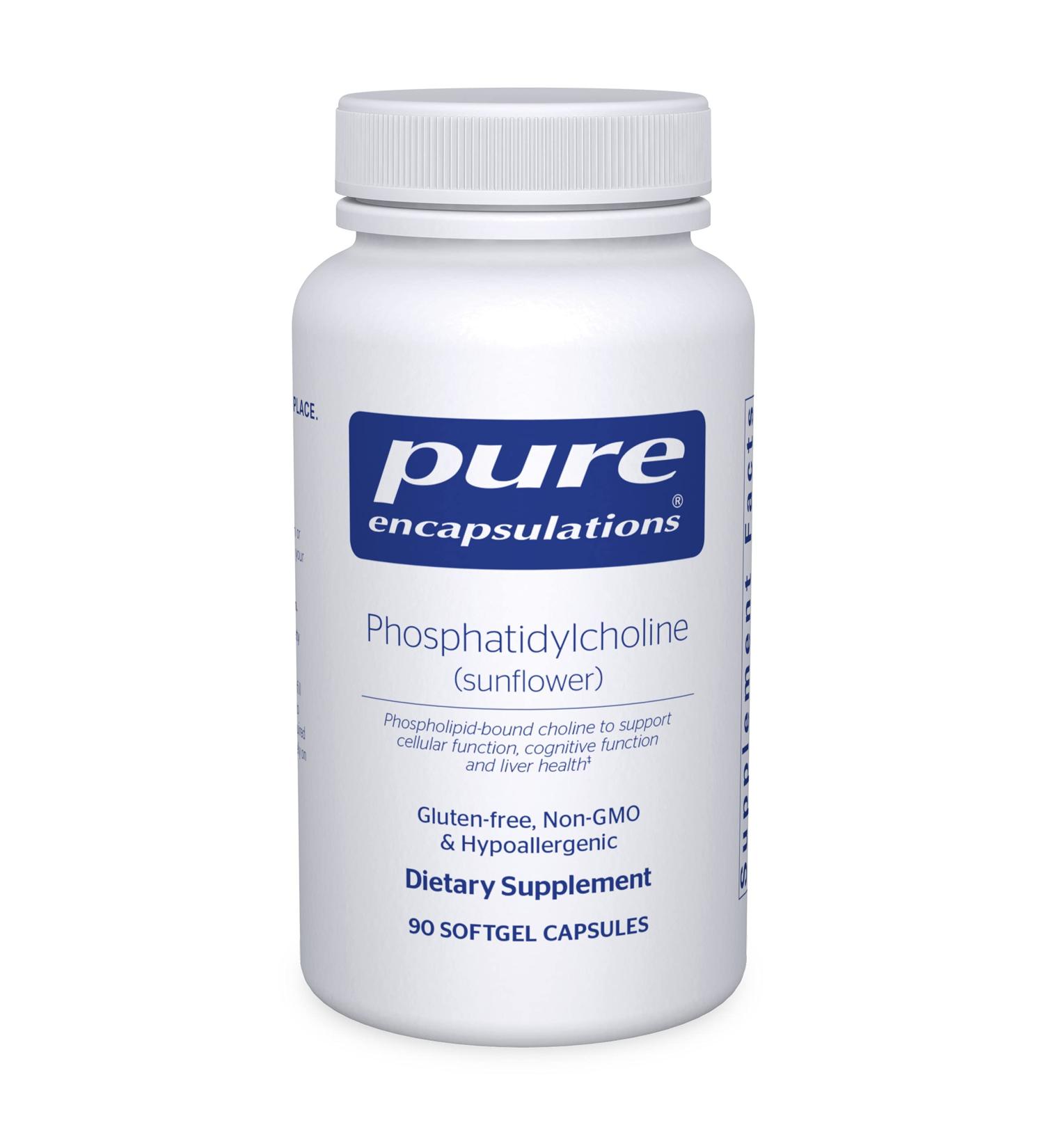 Pure Encapsulations Phosphatidylcholine 90 Softgel Capsules - Cellular, Cognitive & Liver Health Support - Buy Online on GoSupps.com