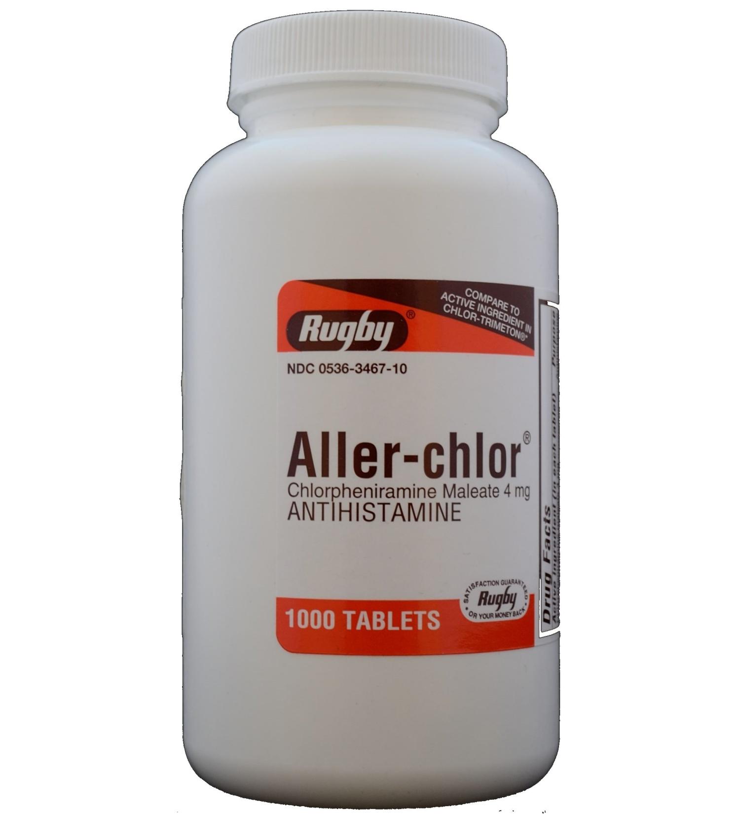 Chlorpheniramine Maleate 4mg Allergy Relief Tablets - 1000 Count Bottle - Buy Online on GoSupps.com
