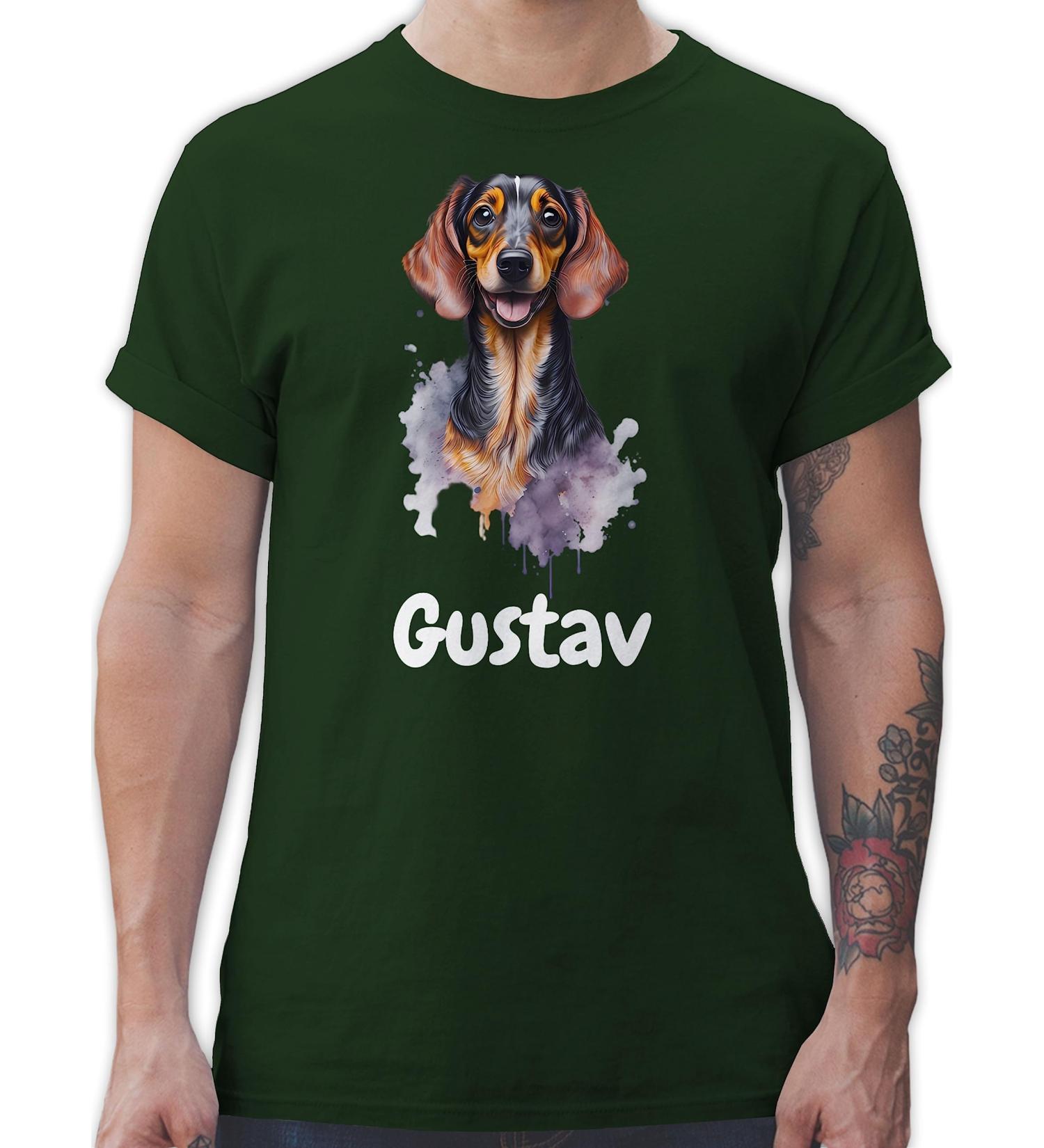 Personalized Dachshund T-Shirt for Dog Owners - Custom Gift by Shirtracer - Men's Dark Green Tee - Buy Online on GoSupps.com