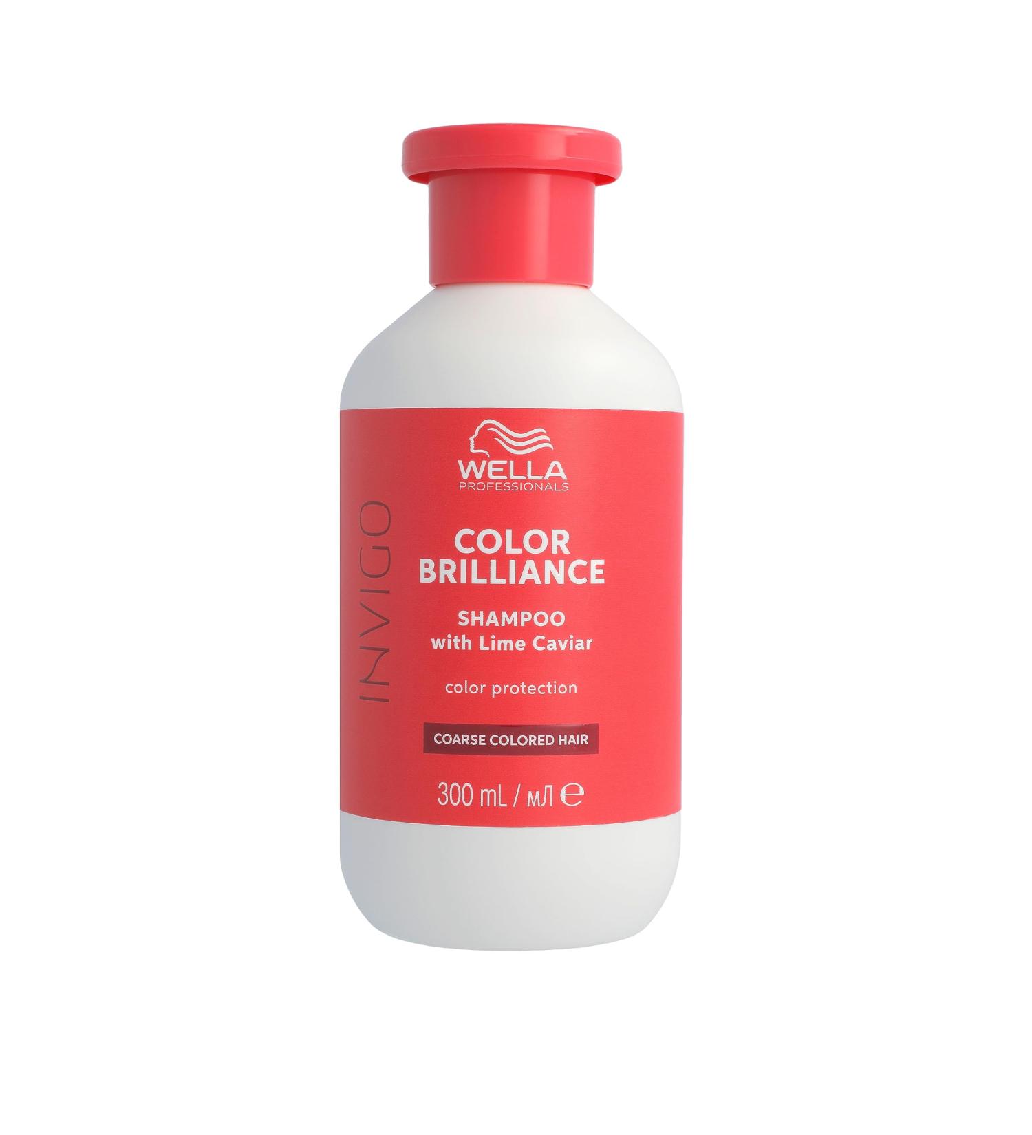 Wella Professionals Invigo Color Brilliance Shampoo for Coarse Colored Hair - Moisturizing Gloss Shampoo with Vitamin E - 300ml - Buy Online on GoSupps.com