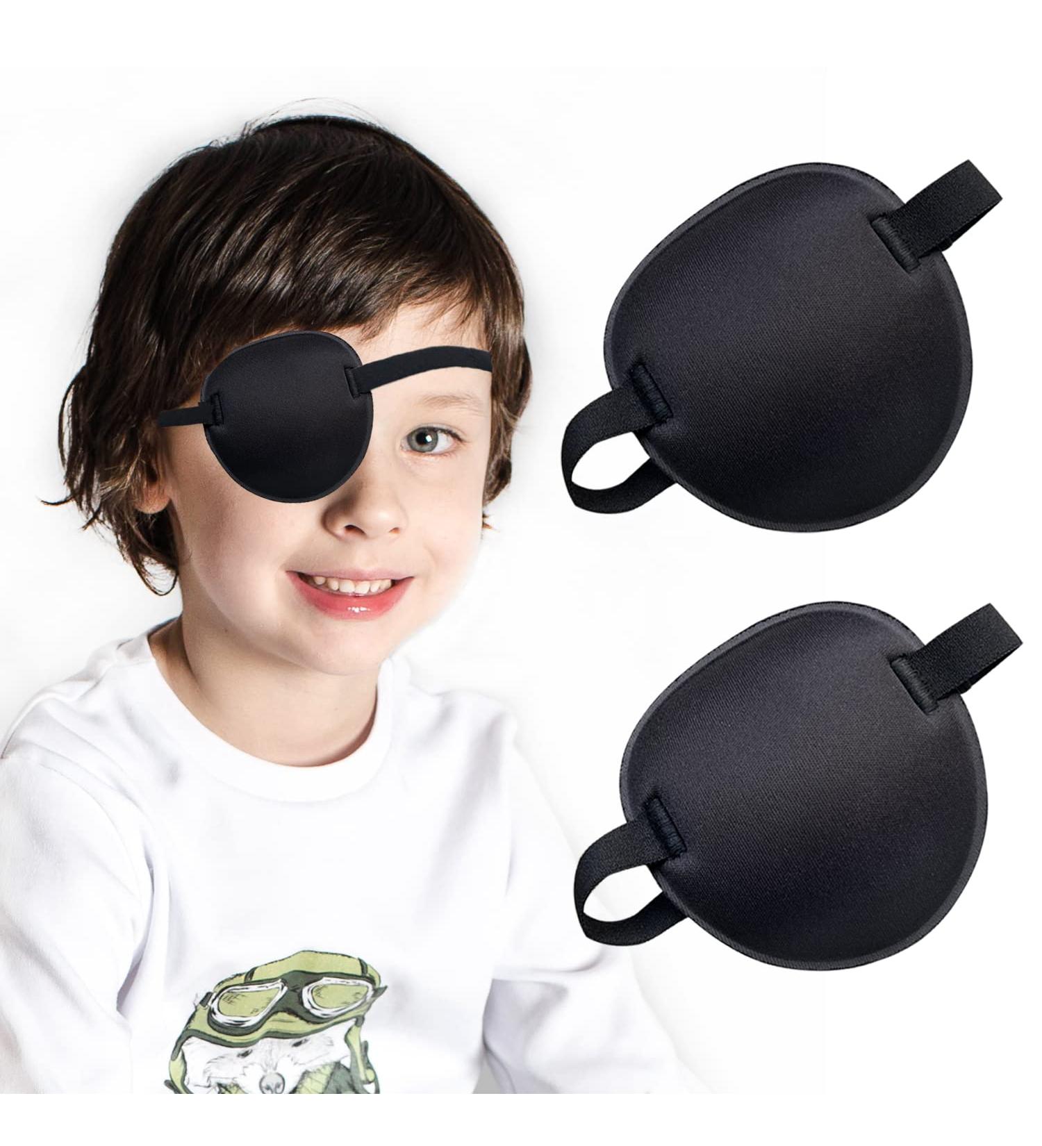 2 PCS Medical Eye Patch for Adults & Kids - Adjustable, Comfortable 3D Amblyopia Lazy Eye Patches - Black - Suitable for Either Eyes - Buy Online on GoSupps.com