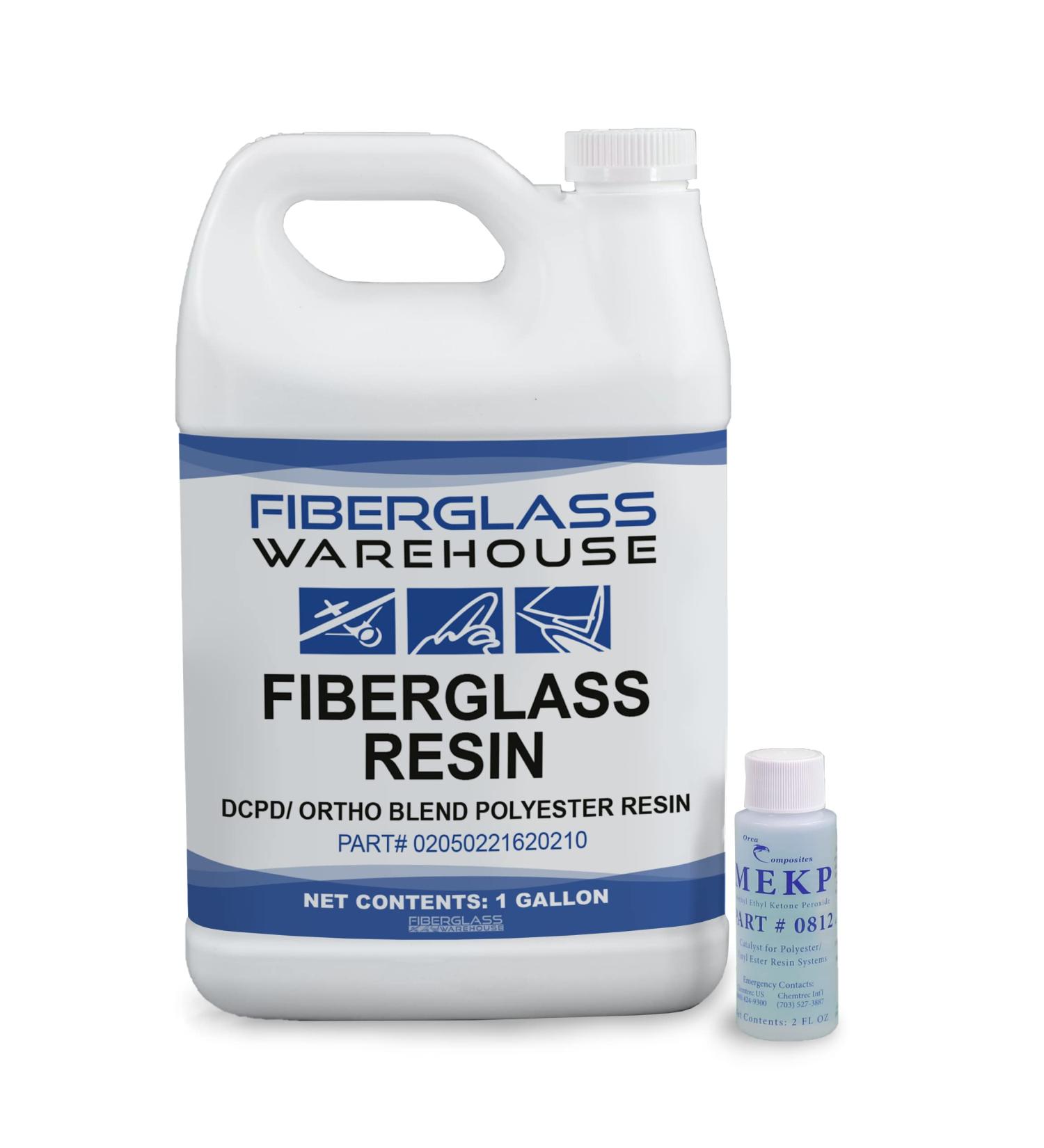 Fiberglass Warehouse Fiberglass Resin  Premium Marine Grade Fiberglass Resin for Laminating, Coating and Repair - Gallon with 2oz MEKP  Low Viscosity Coating for Boats, RV, Car, Truck