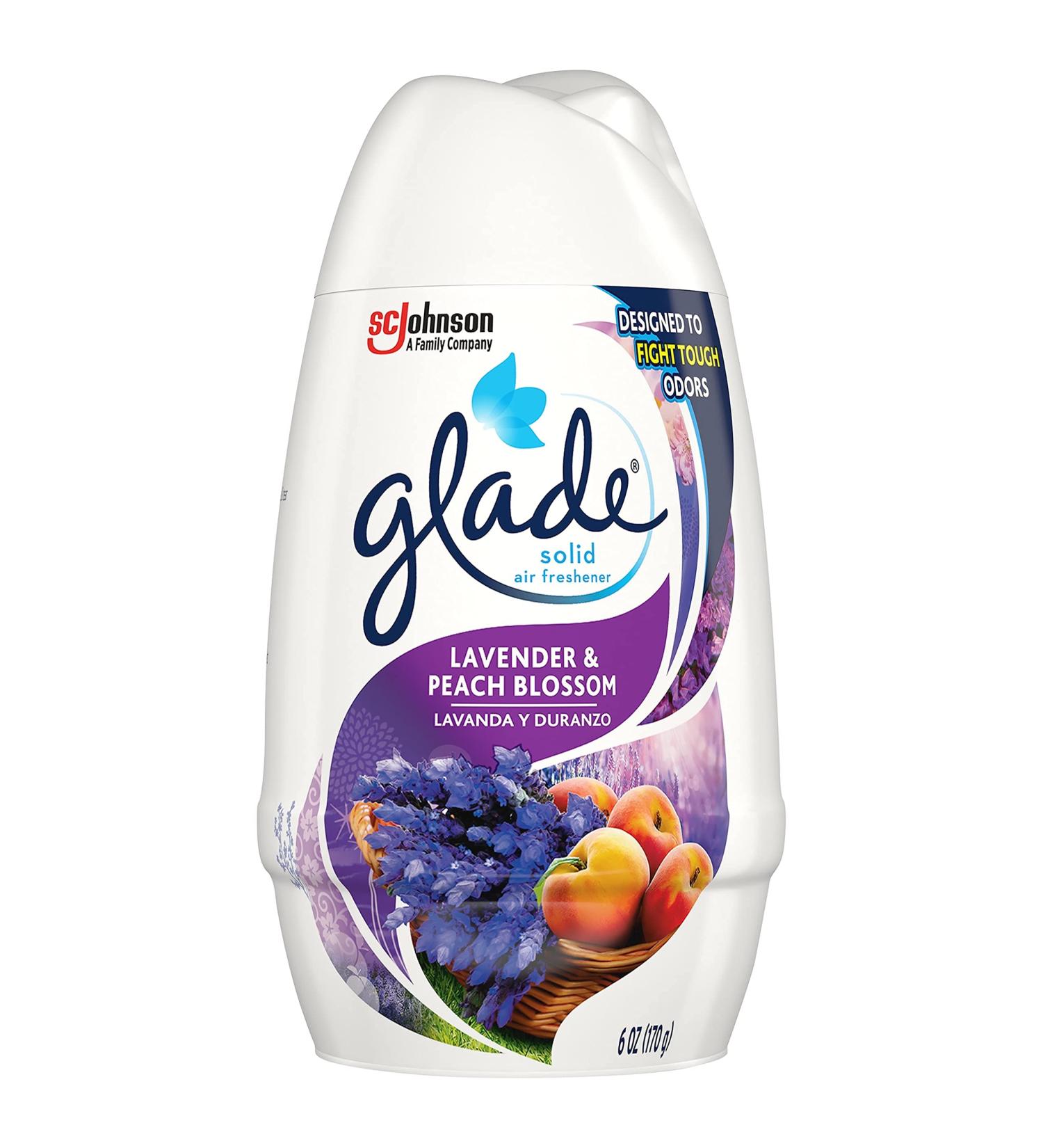 Glade Solid Air Freshener, Deodorizer for Home and Bathroom, Lavender & Peach Blossom, 6 Oz, Pack of 1