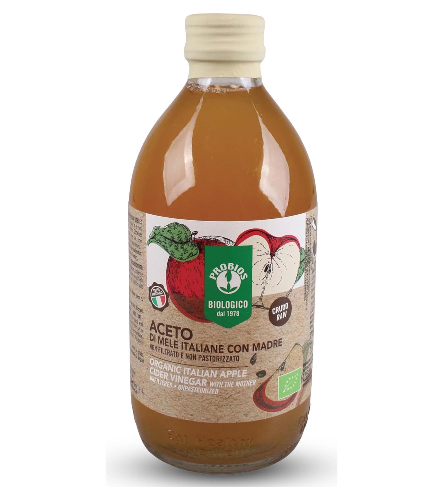  Probios JNHCD Probios Italian Apple Cider Vinegar with Organic Mother - 500ml Pack - Buy Online on GoSupps.com