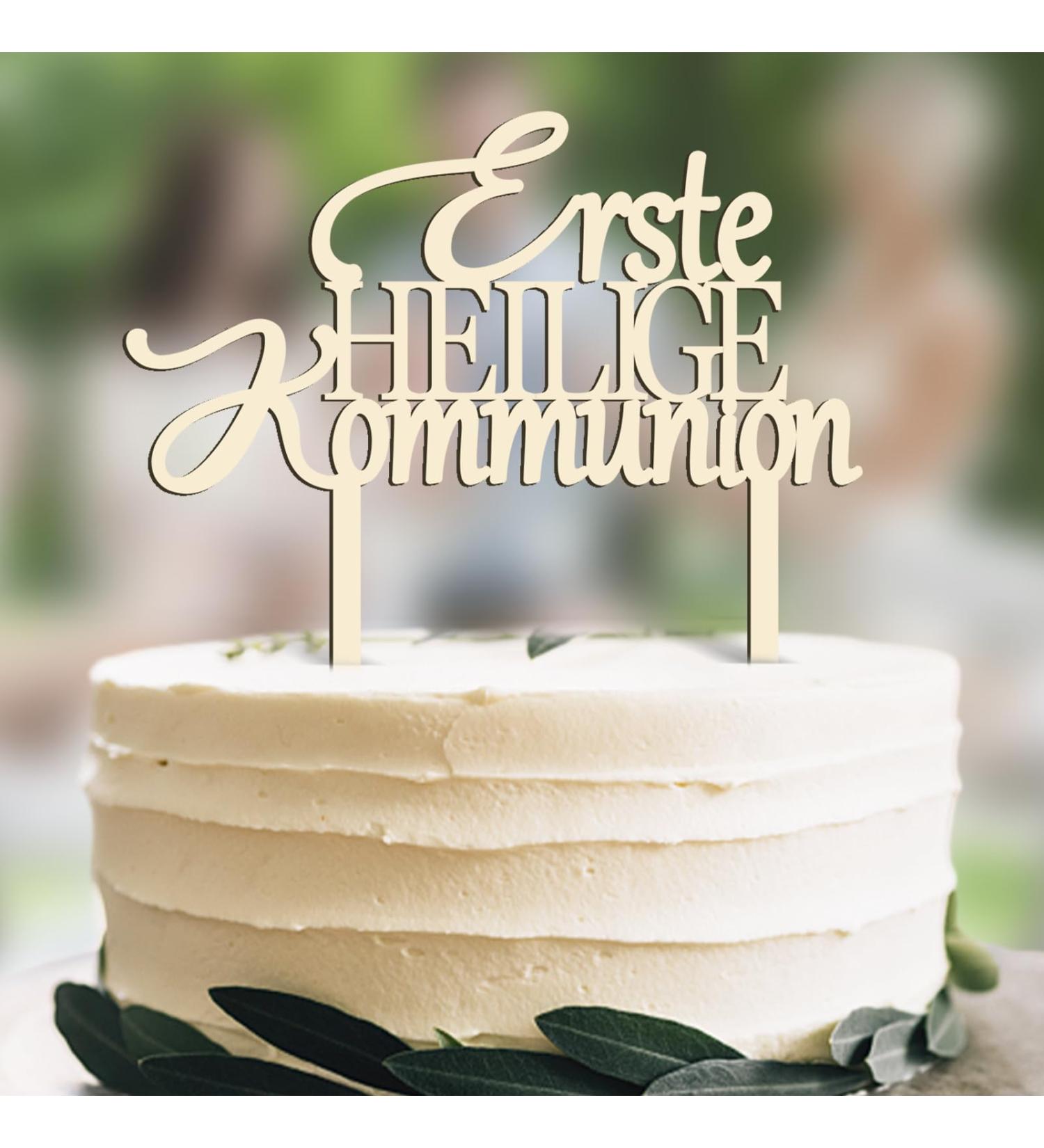 First Holy Communion Cake Topper - Wood Cake Decoration for Boys & Girls | Party Supplies - Buy Online on GoSupps.com