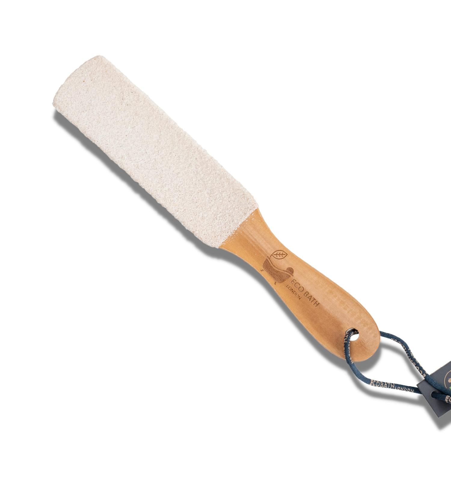Eco Bath London Natural White Pumice Foot File - Dead Skin Remover for Feet with Wood Handle - Buy Online on GoSupps.com