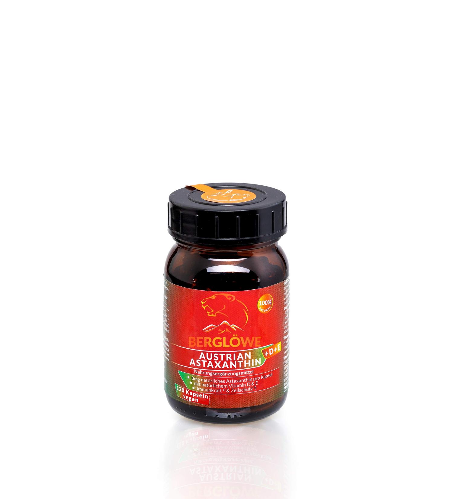 Bergl we Austrian Astaxanthin 8mg - 120 Capsules (4 Month Supply) with Natural Vitamin D3 & E | Premium Quality eCommerce Shipping Worldwide - Buy Online on GoSupps.com