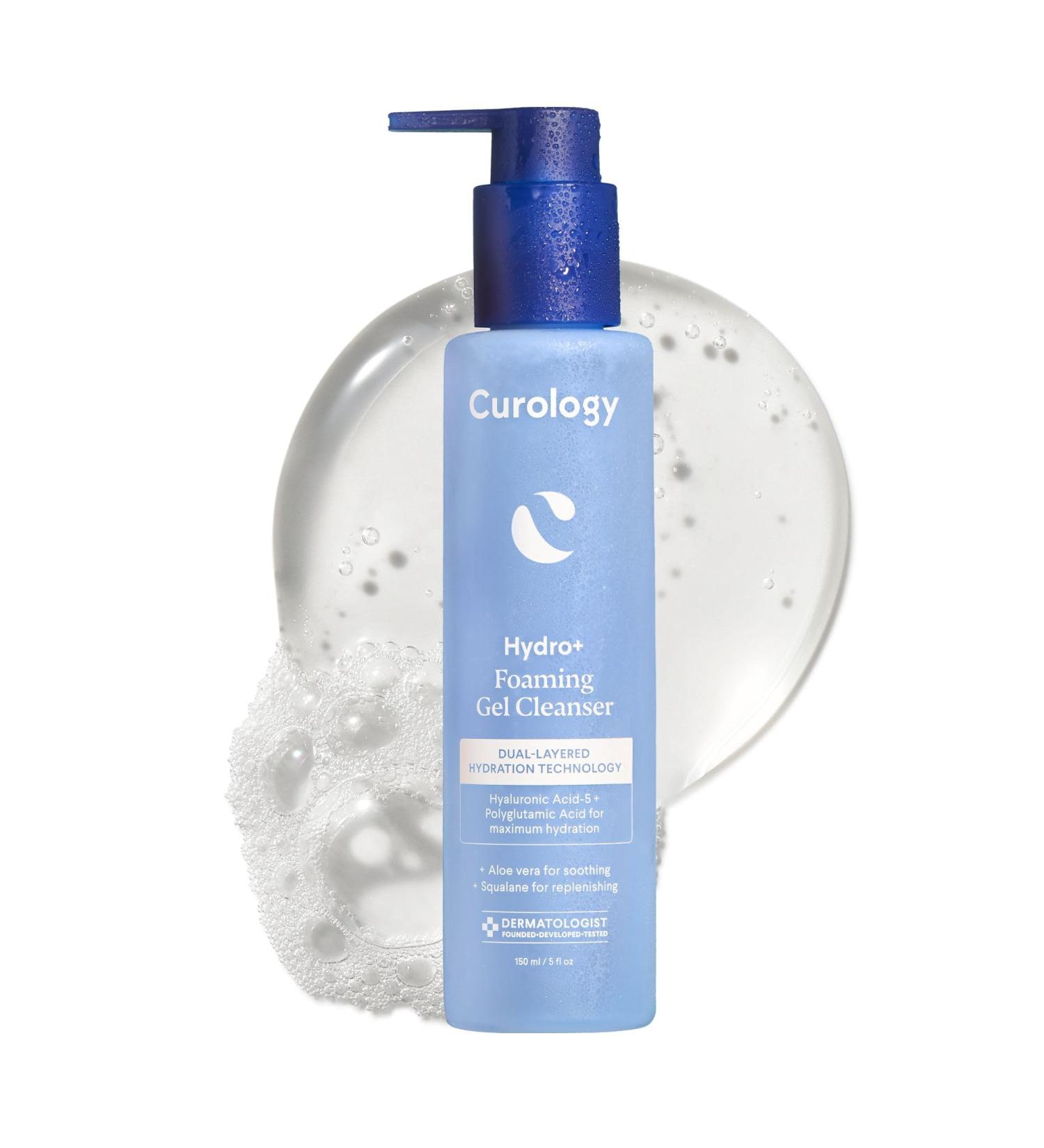 Curology Hydro+ Foaming Gel Facial Cleanser Gentle Face Wash Hydrating Non-Stripping Sensitive Skin Care Fragrance Free 5 fl oz - Buy Online on GoSupps.com