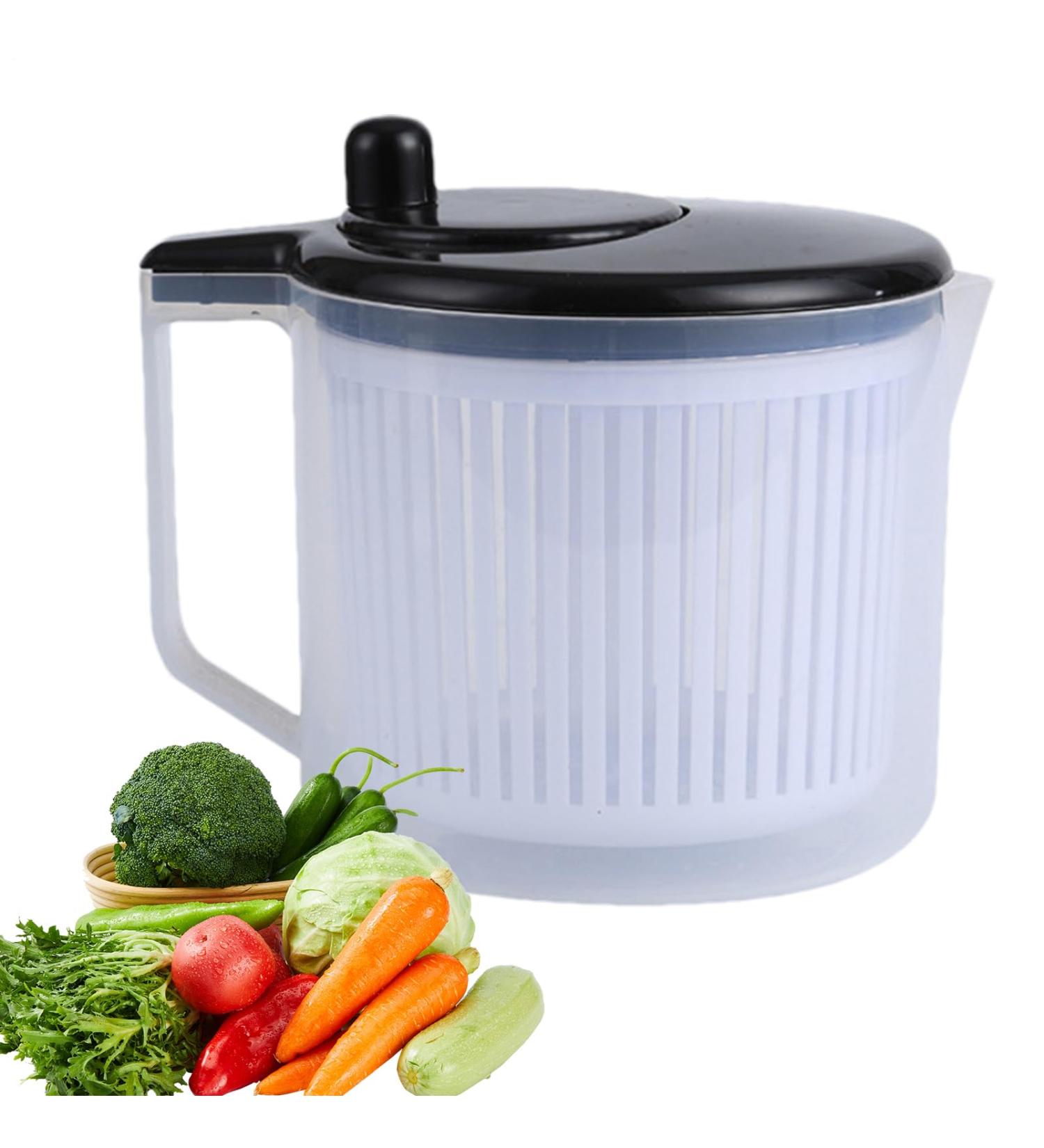  Xasbseulk Salad Spinner and Salad Dryer | 5L Salad Spinner for Fruits and Vegetables Easy to Clean Quick and Easy Drying | Salad Spinner for Vegetables and Fruits - Buy Online on GoSupps.com