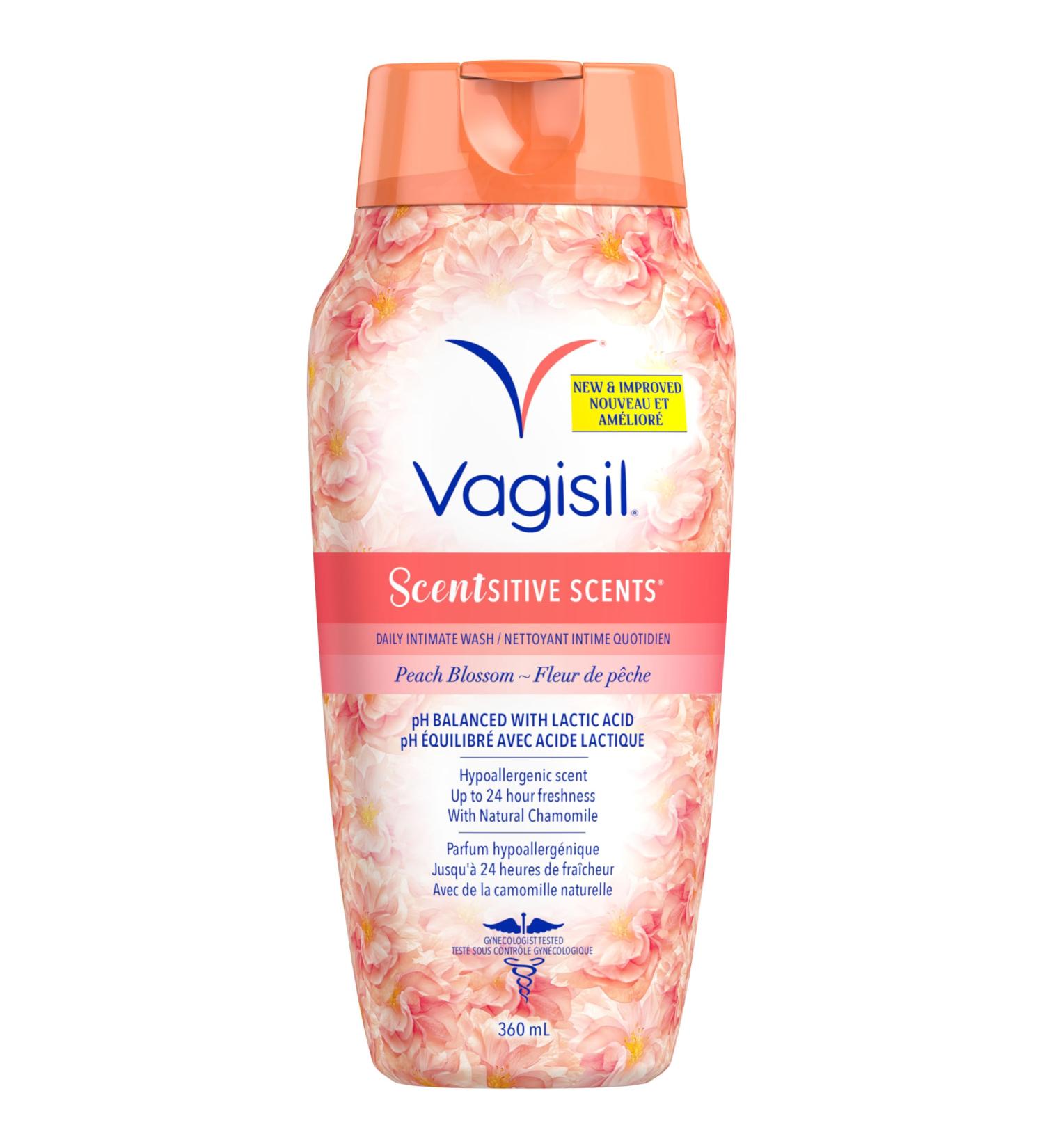 Vagisil Feminine Wash for Intimate Area Hygiene Scentsitive Scents pH Balanced and Gynecologist Tested 360mL Peach Blossom Peach Blossom 1 count (Pack of 1) - Buy Online on GoSupps.com