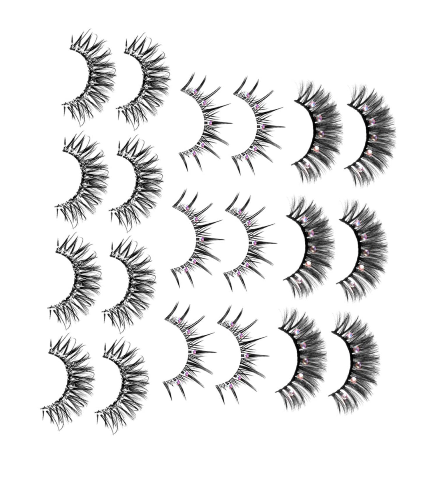 FRCOLOR 10 Pairs Glitter Diamond Eyelashes false lashes women lashes with rhinestones lashes with glitter costume eyelashes lash extensions supplies fluffy chemical fiber child - Buy Online on GoSupps.com