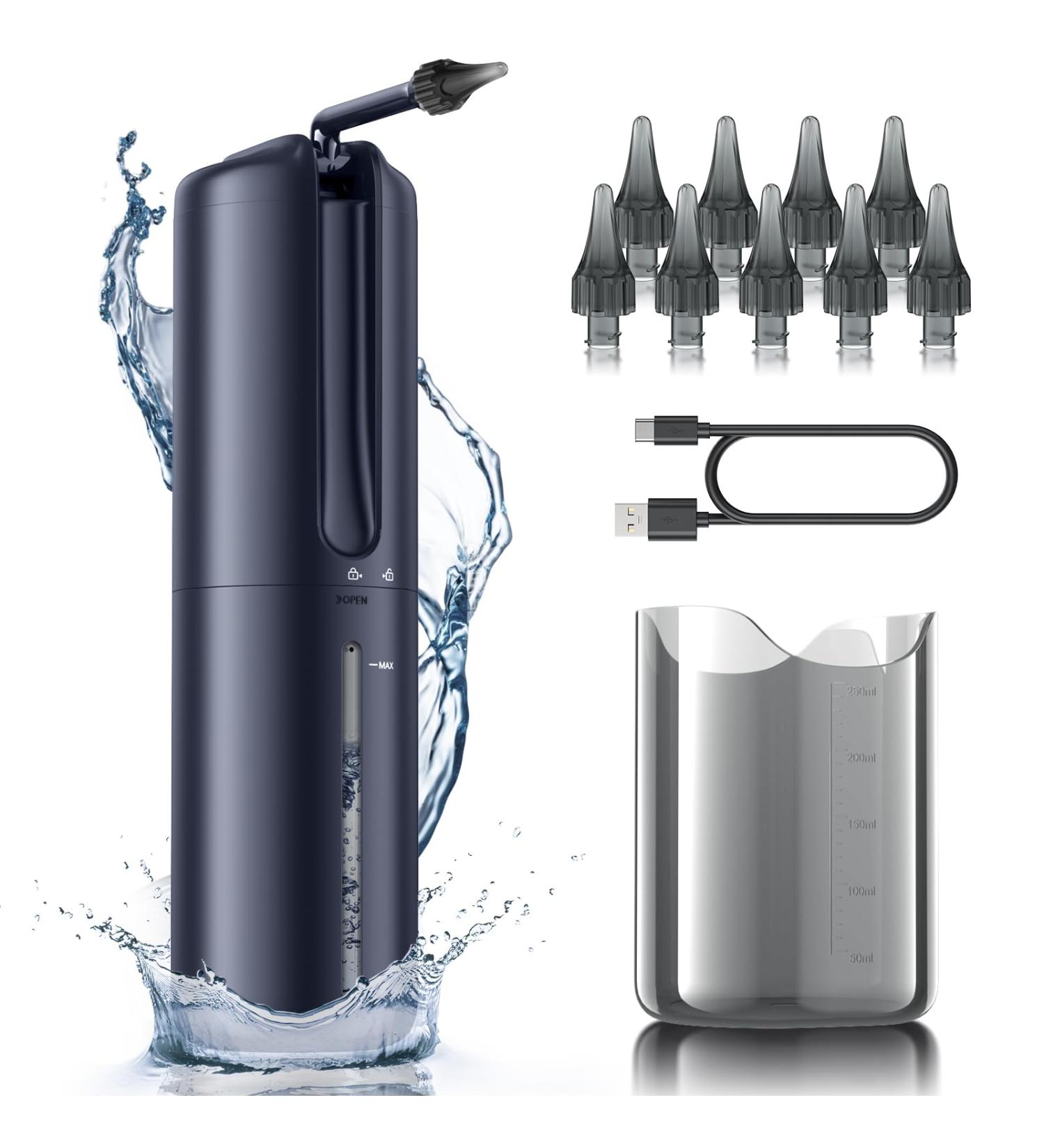 Ear Wax Removal - Electric Ear Cleaner - Ear Irrigation Kit Safe Ear Irrigation Flushing System with 4 Pressure Settings - Effective Ear Wax Removal Tool for Earwax Buildup (Dark Blue) - Buy Online on GoSupps.com