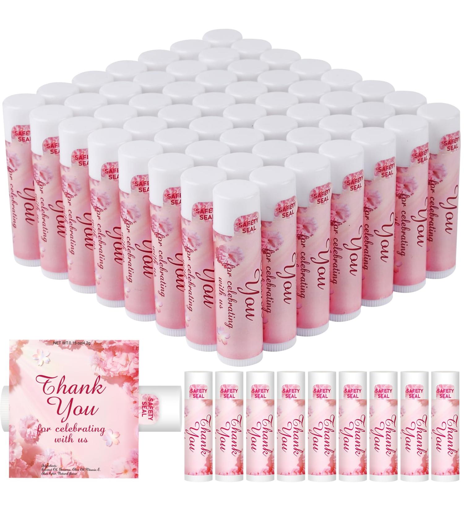 DMSKY 60 Pcs Wedding Bridal Shower Lip Balm Bulk Bachelorette Souvenir & Baby Shower Favors Wedding Party Favors for Guests Thank You Gifts for Women Coworker Staff Bridal Shower-2 - Buy Online on GoSupps.com