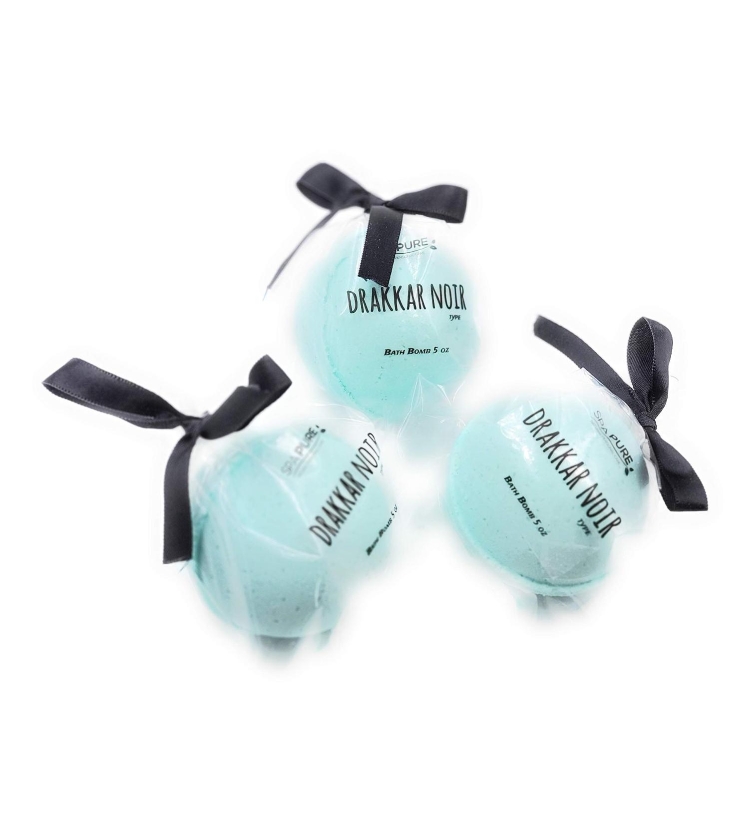 Spa Pure Drakkar Noir Type Bath Bombs - 3 XL Fizzies, Handmade in the USA with Shea, Mango, and Cocoa Butter for Ultra Moisturizing, Great for Dry Skin - Buy Online on GoSupps.com