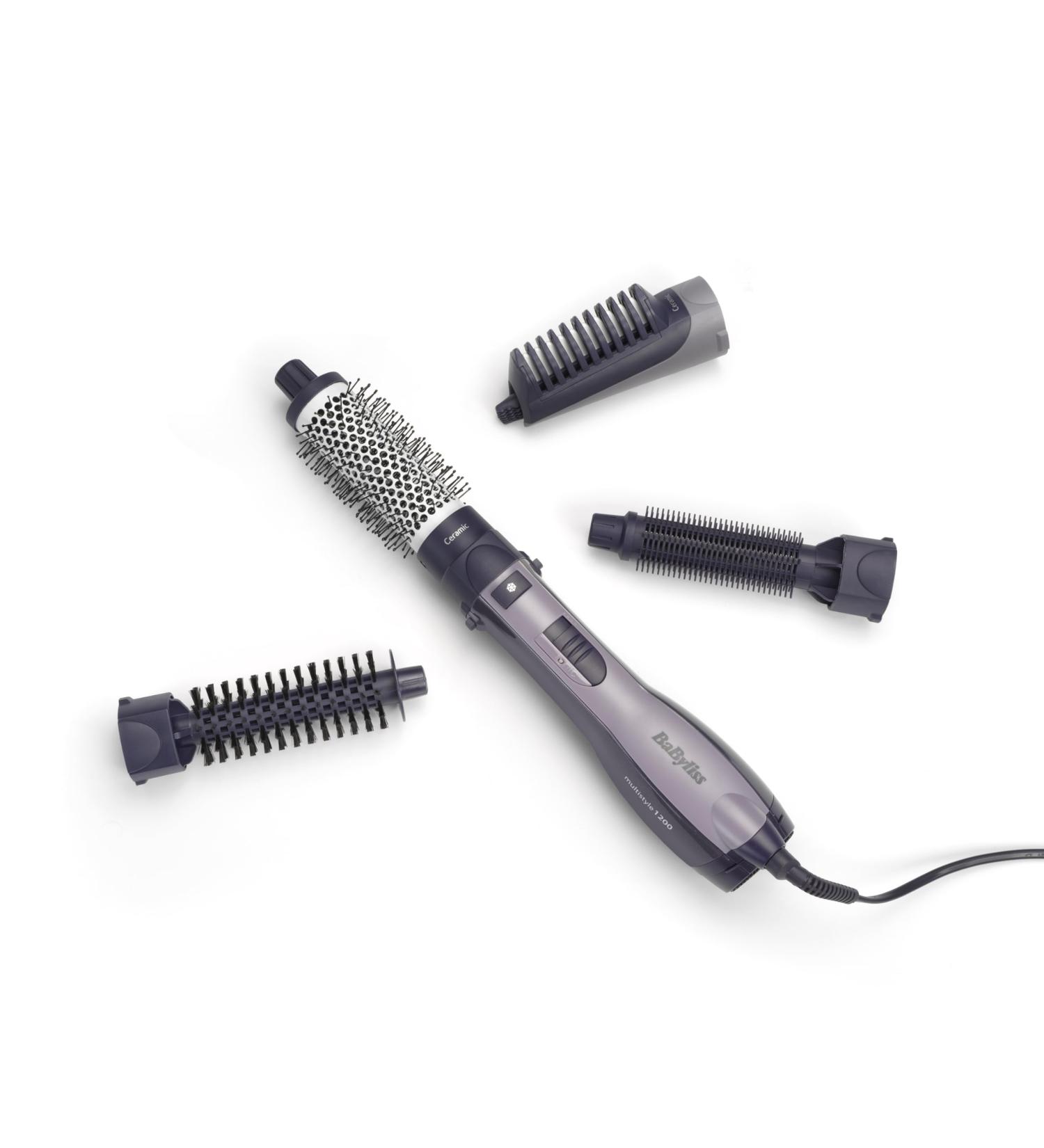 BaByliss AS121E Hot Air Brush Multistyle | 1200 Watt Ionic with 4 Attachments | Ceramic Hair Styling Tool - Buy Online on GoSupps.com