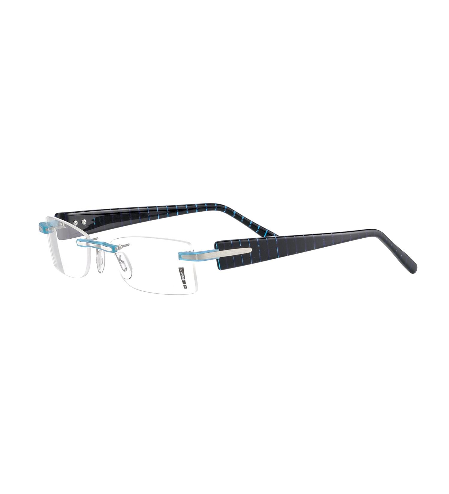 Switch it! Set of interchangeable temples acetate black with colored stripes Combi 431 black-turquoise