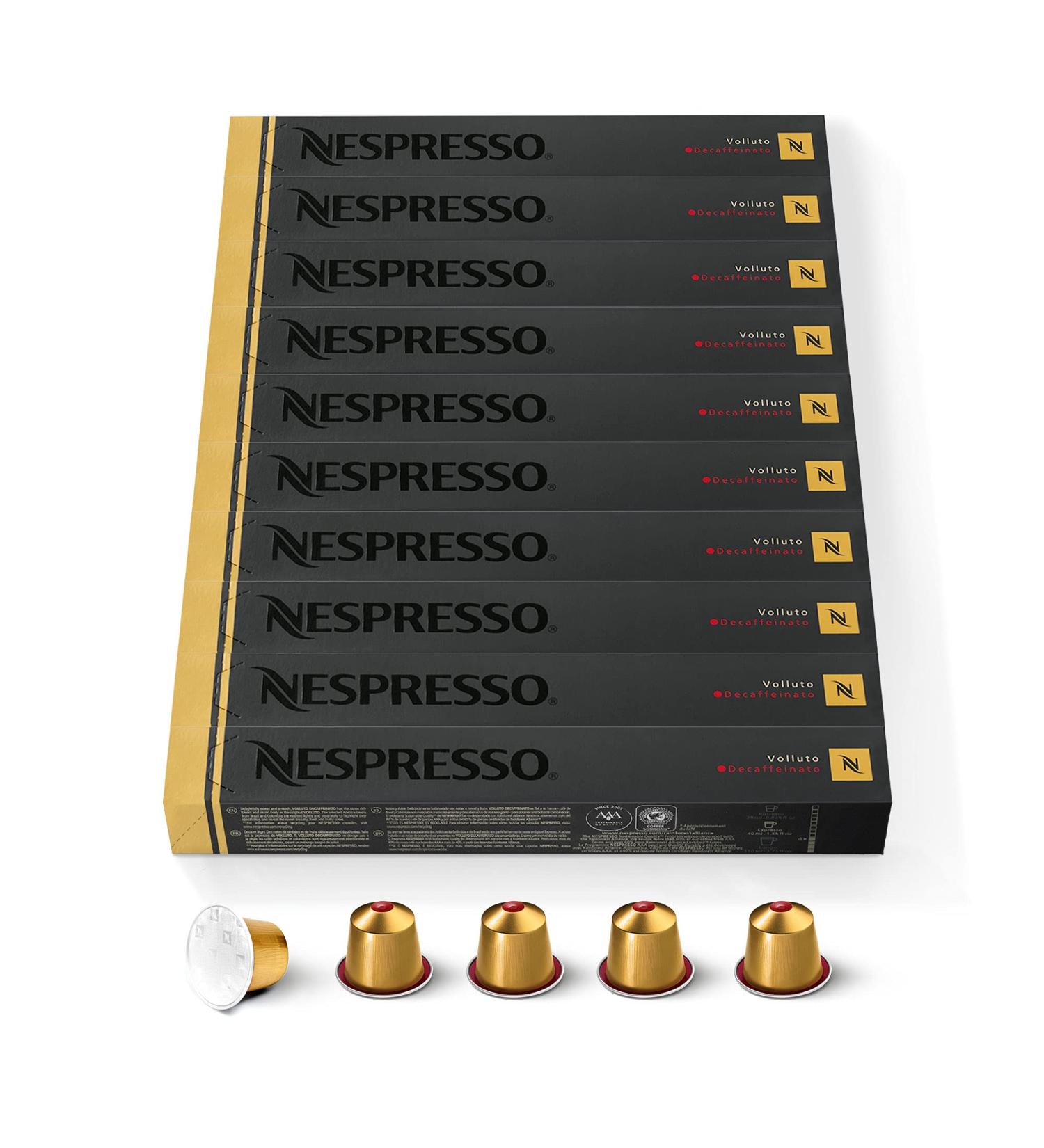  Nespresso Nespresso Original 100 Volluto Decaffeinato Decaffeinated Coffee Capsules Intensity 4 For Espresso (10 packs of 10) - Buy Online on GoSupps.com