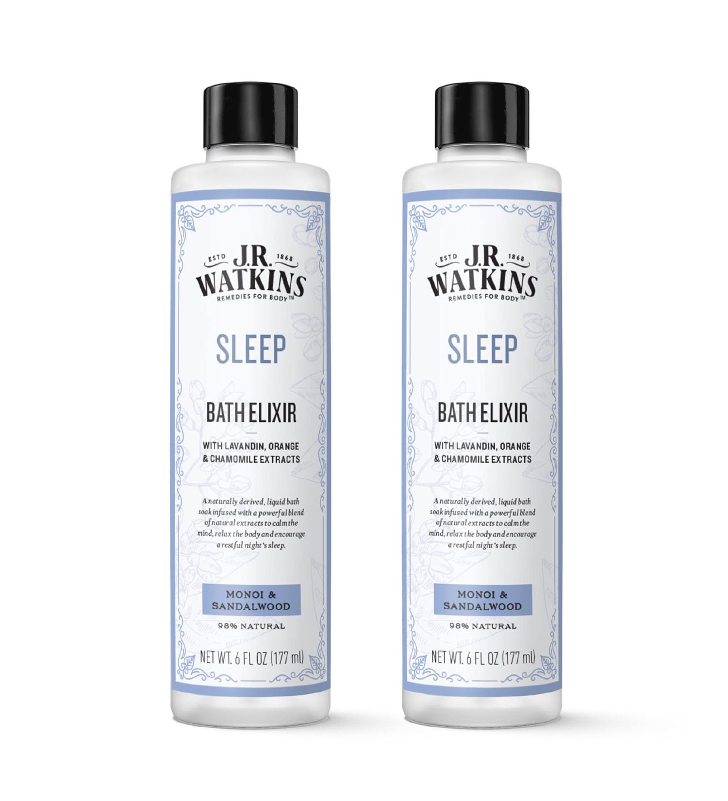 J.R. Watkins Sleep Bath Elixir Liquid Bath Soak Monoi & Sandalwood 6 oz (Pack of 2) - Buy Online on GoSupps.com