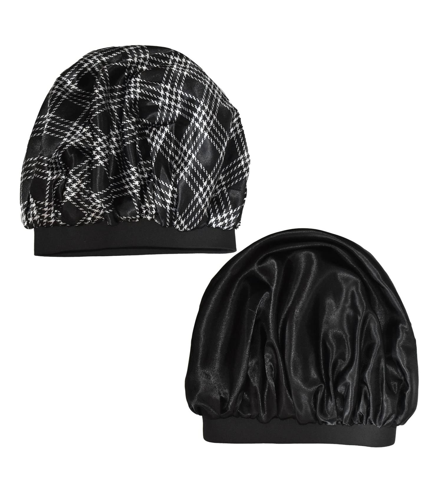 Queen Silk Bonnet for Sleeping | Wide Elastic Band | Reversible Double Layer | Large Size for Women's Curly Hair | Red Lips Pattern - Buy Online on GoSupps.com