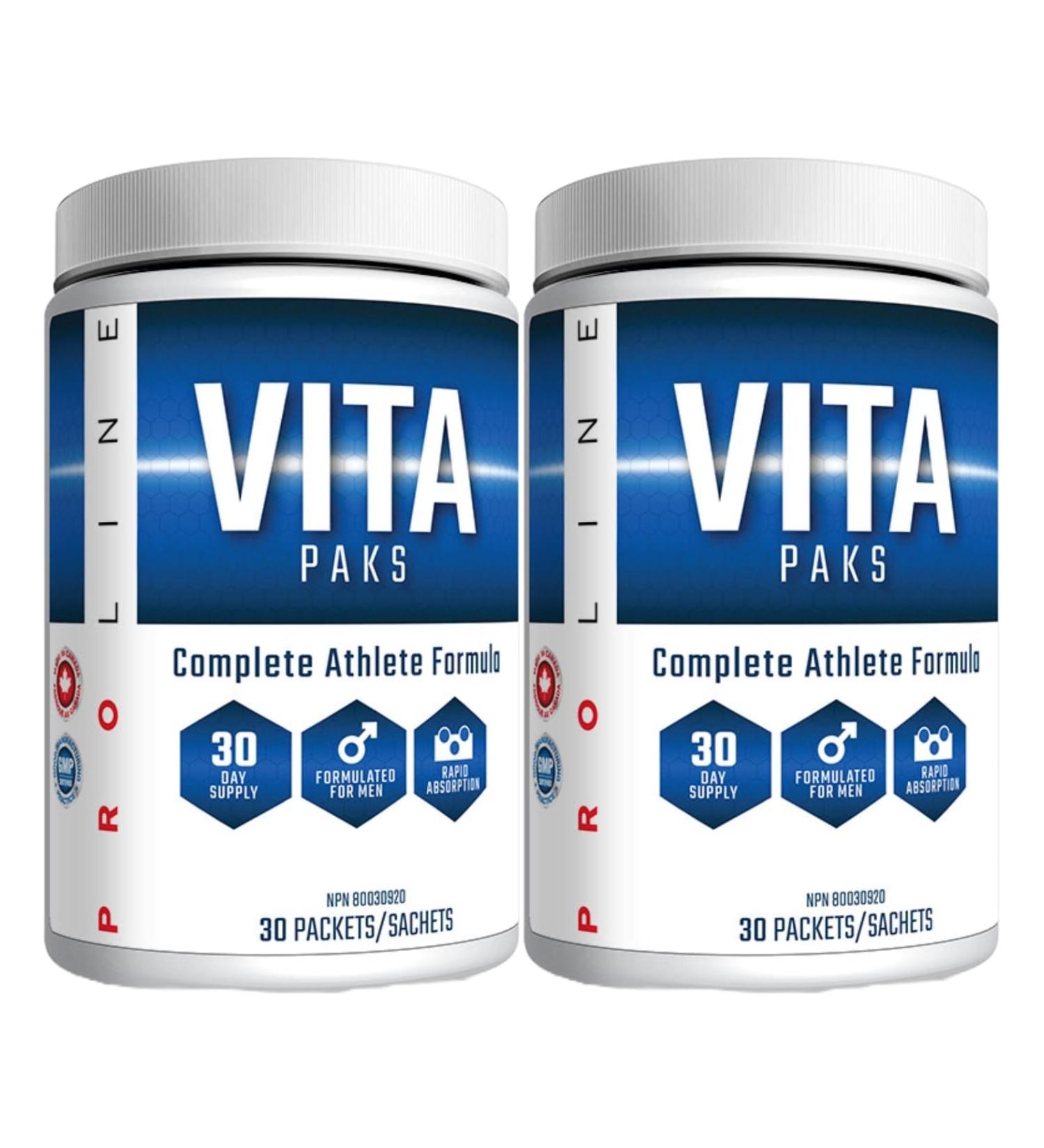 Pro Line Vita-Paks for Men | Complete Athlete Formula in 1 Pack | Multi Minerals Omega 3 Essential Fatty Acids Greens Super Foods High-Potency Vitamin B Complex Vitamin C Complex | 60 Packets (Pack of 2) 30 count (Pack of 2) - Buy Online on GoSupps.com